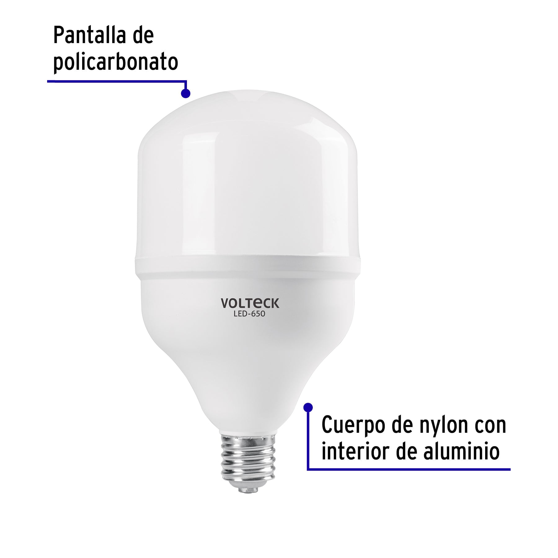 Lámpara de ata potencia 60 W E39, luz de día, Volteck