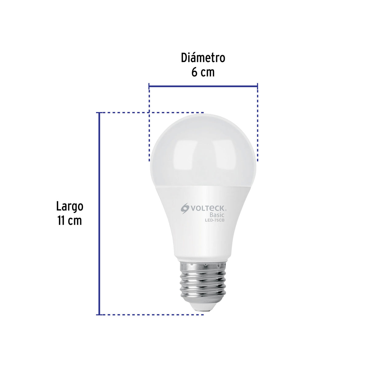 Lámpara de LED tipo bulbo A19 10 W, luz cálida, caja, Basic