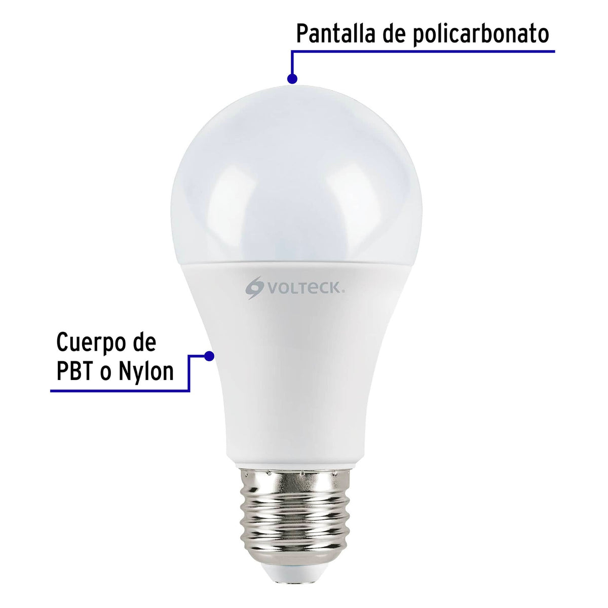 Foco de LED tipo bulbo, A19, 12 W, luz de día, 4 pzas caja