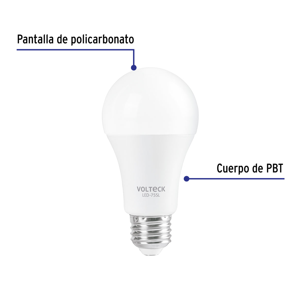Lámpara LED tipo bulbo A19 10 W con sensor de luz, Volteck