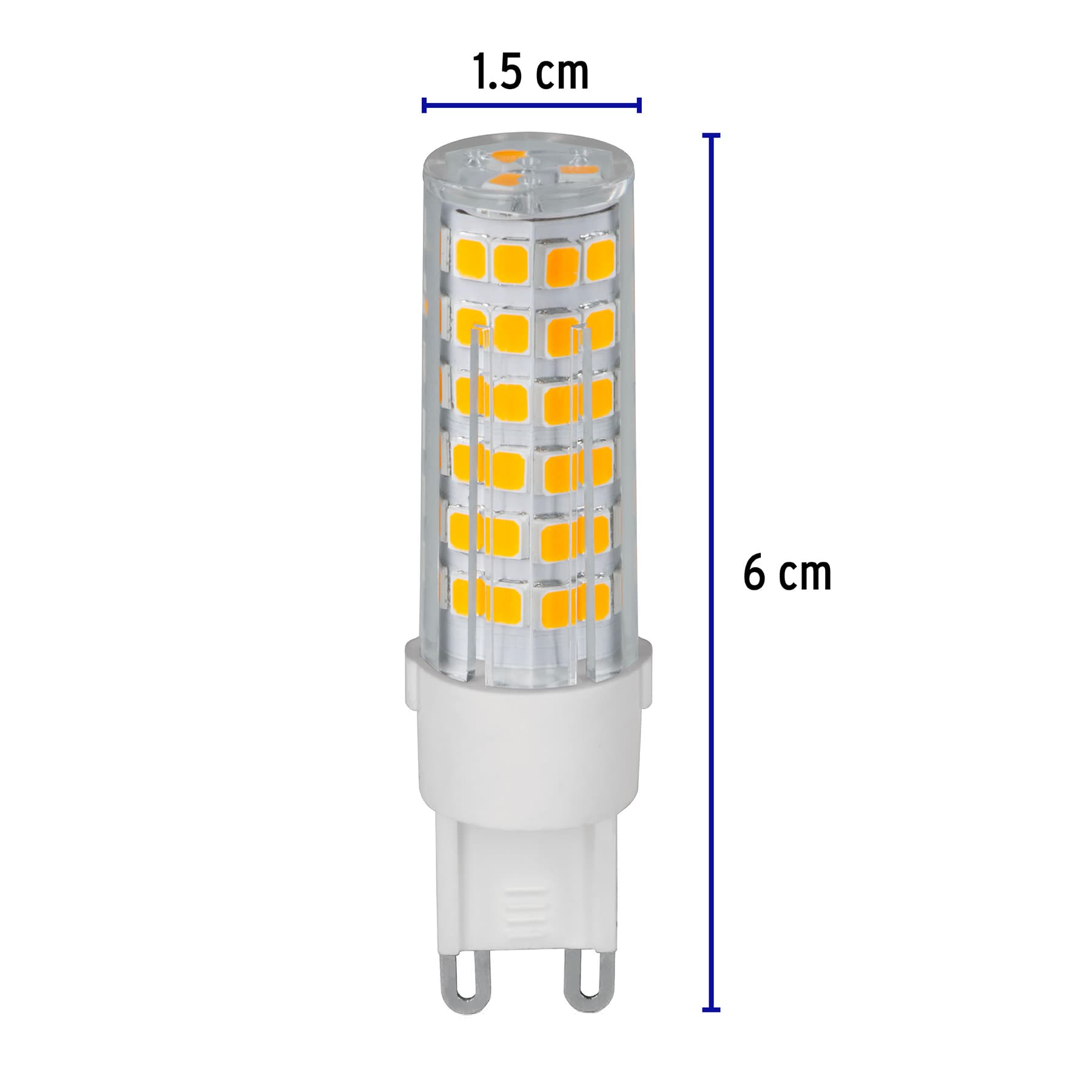 Foco de LED tipo G9, 4 W cápsula luz cálida
