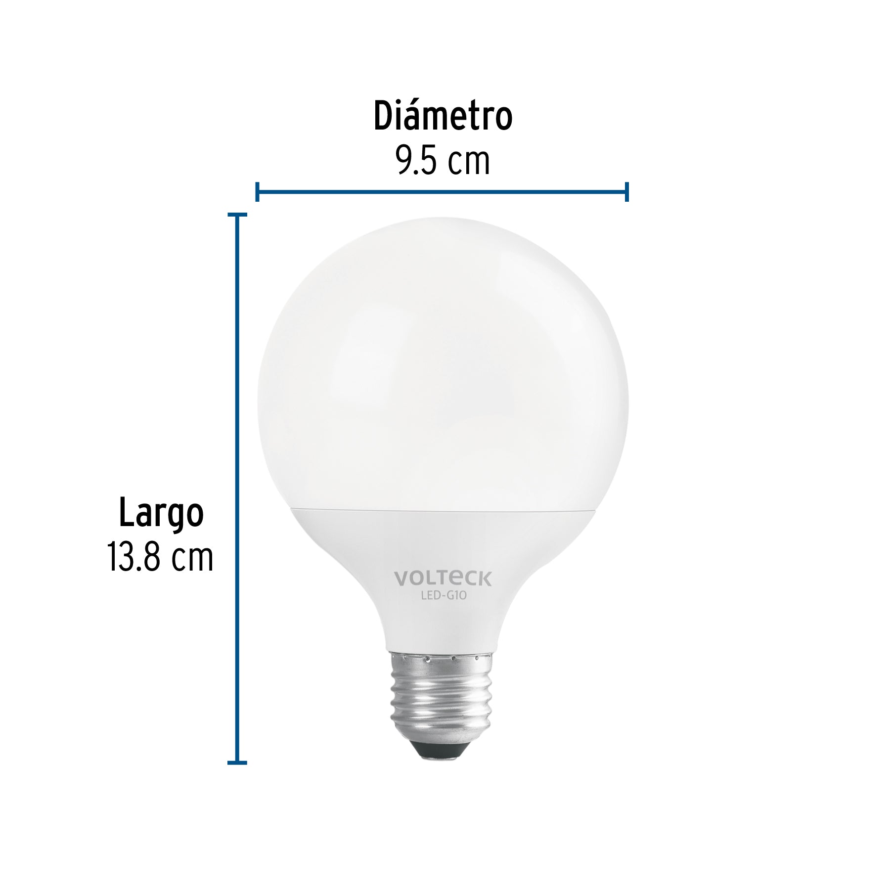 Lámpara de LED, tipo globo, 8 W, luz de día