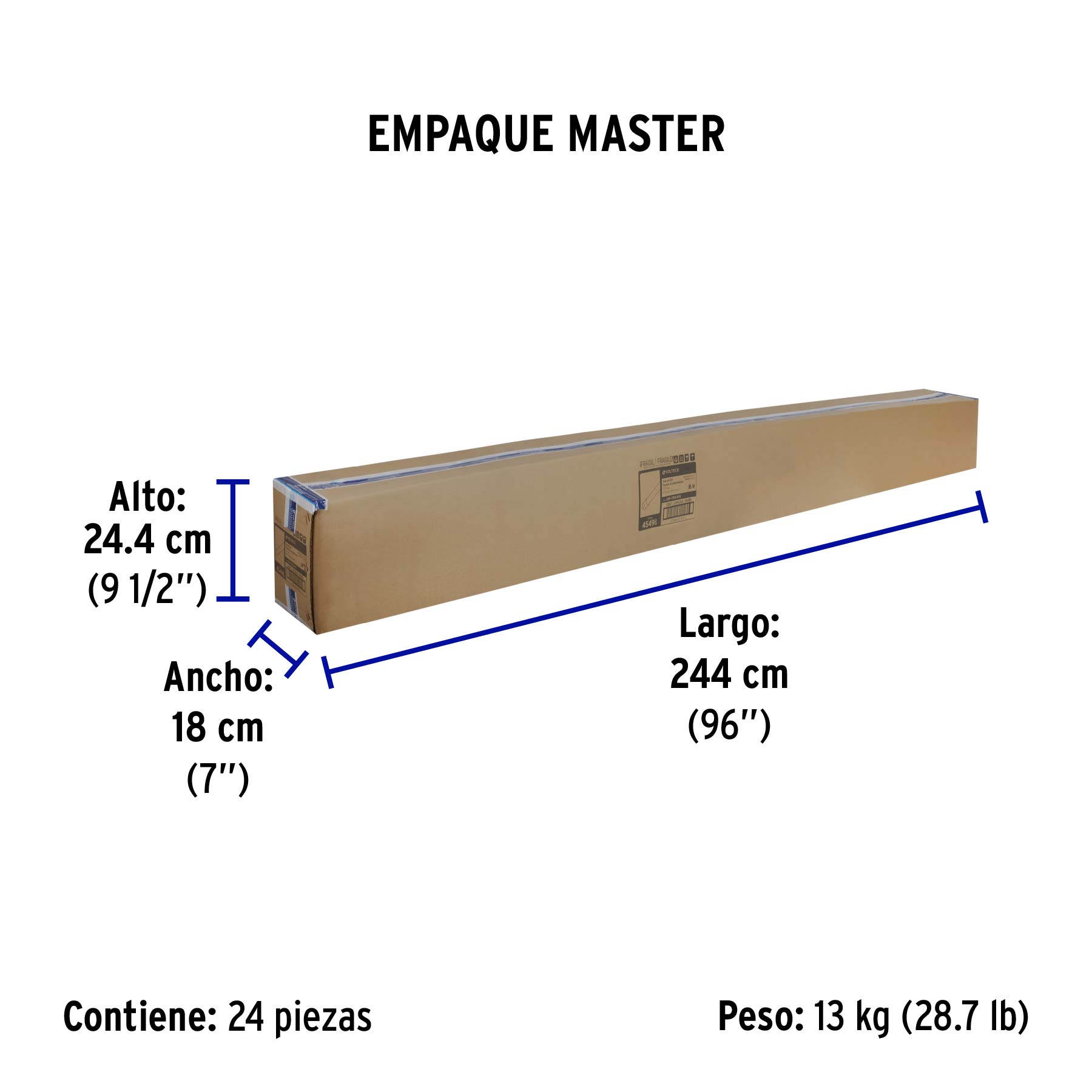 Tubo LED T8 36W FA8,6500K blanca fría, opalino, VOLTECK