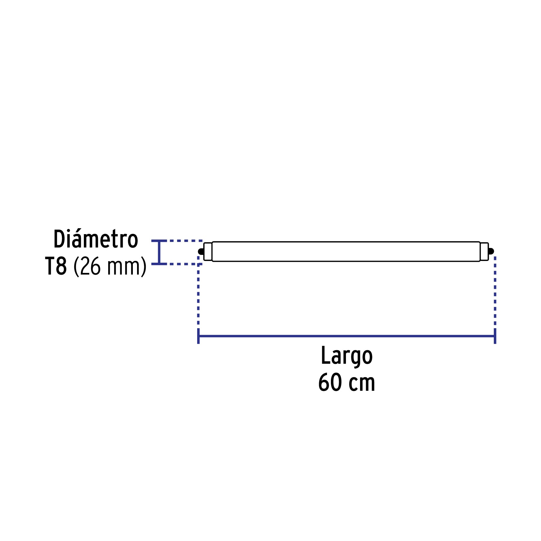 Tubo de LED T8, pantalla transparente, base Fa8, 36 W, 2.4 m