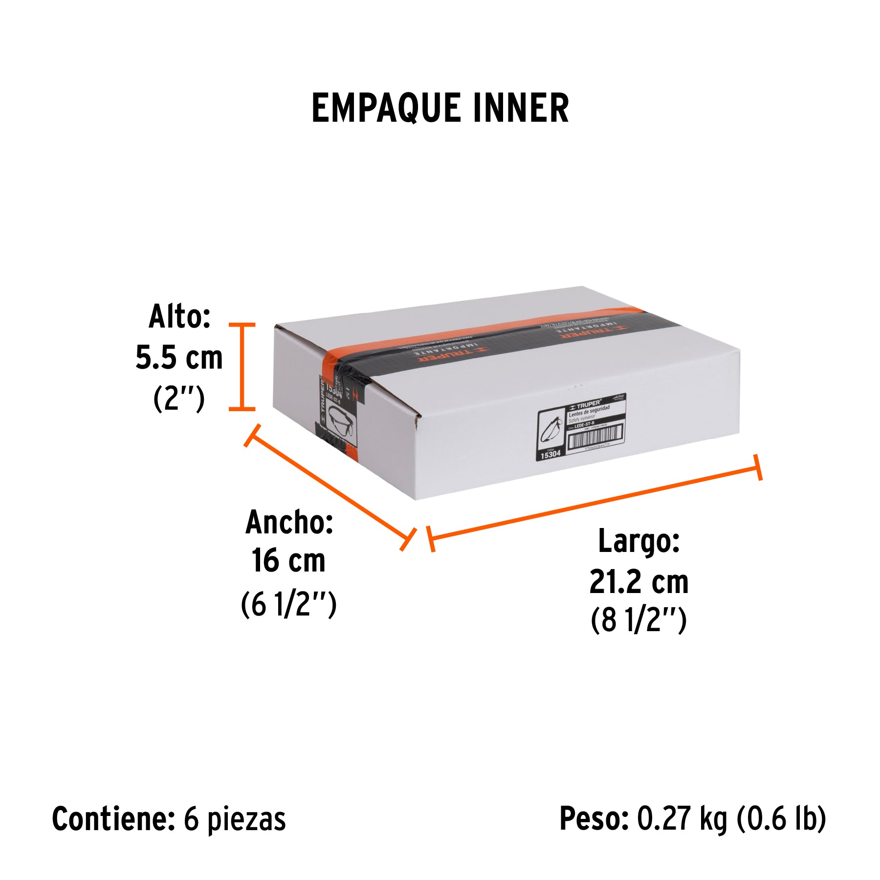 Lentes de seguridad, transparente con banda elástica, Active