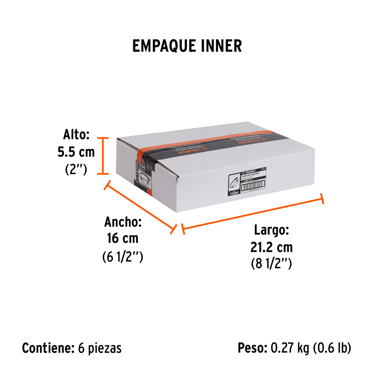 Lentes de seguridad, transparente con banda elástica, Active