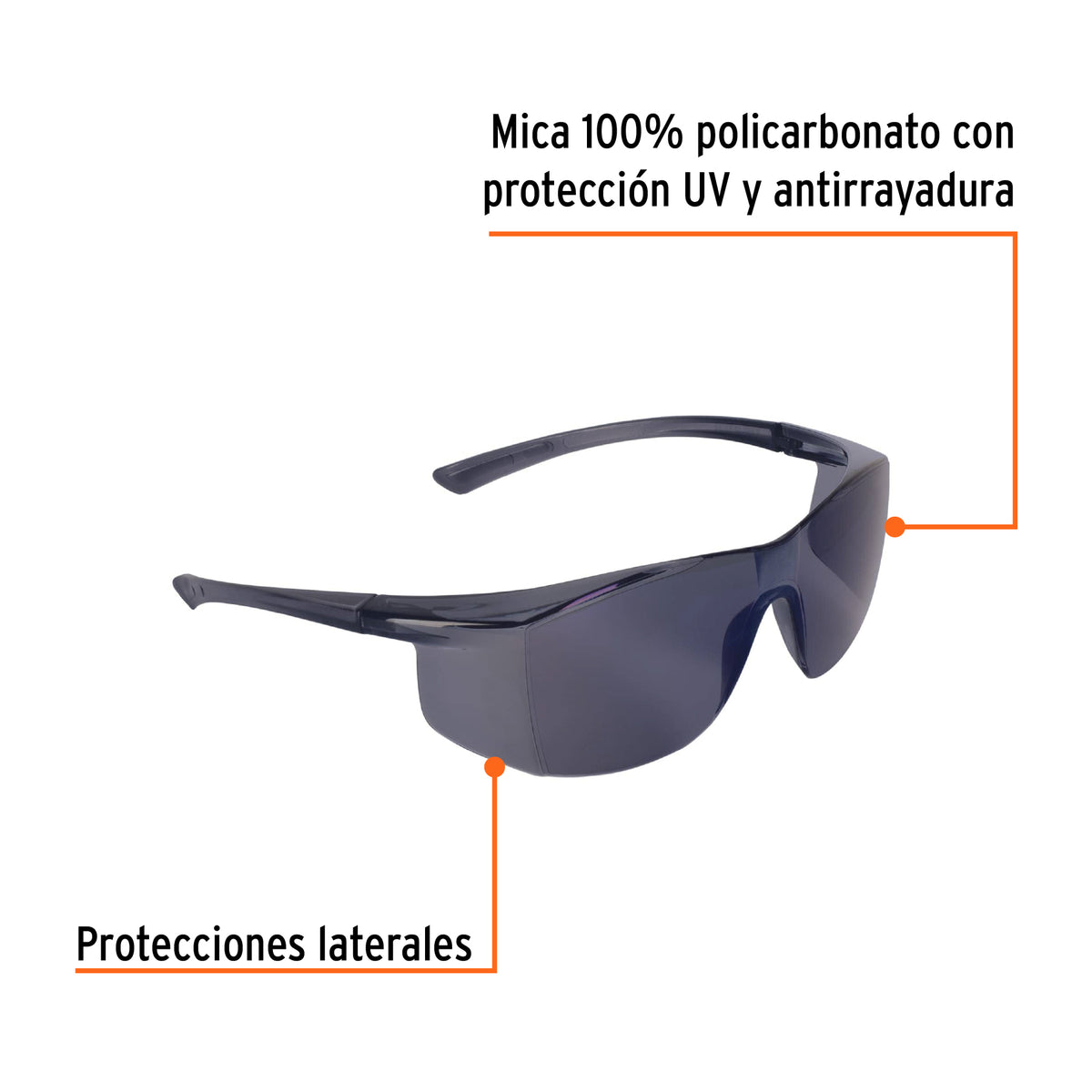 Lentes de seguridad, mica espejo azul, Ultralite