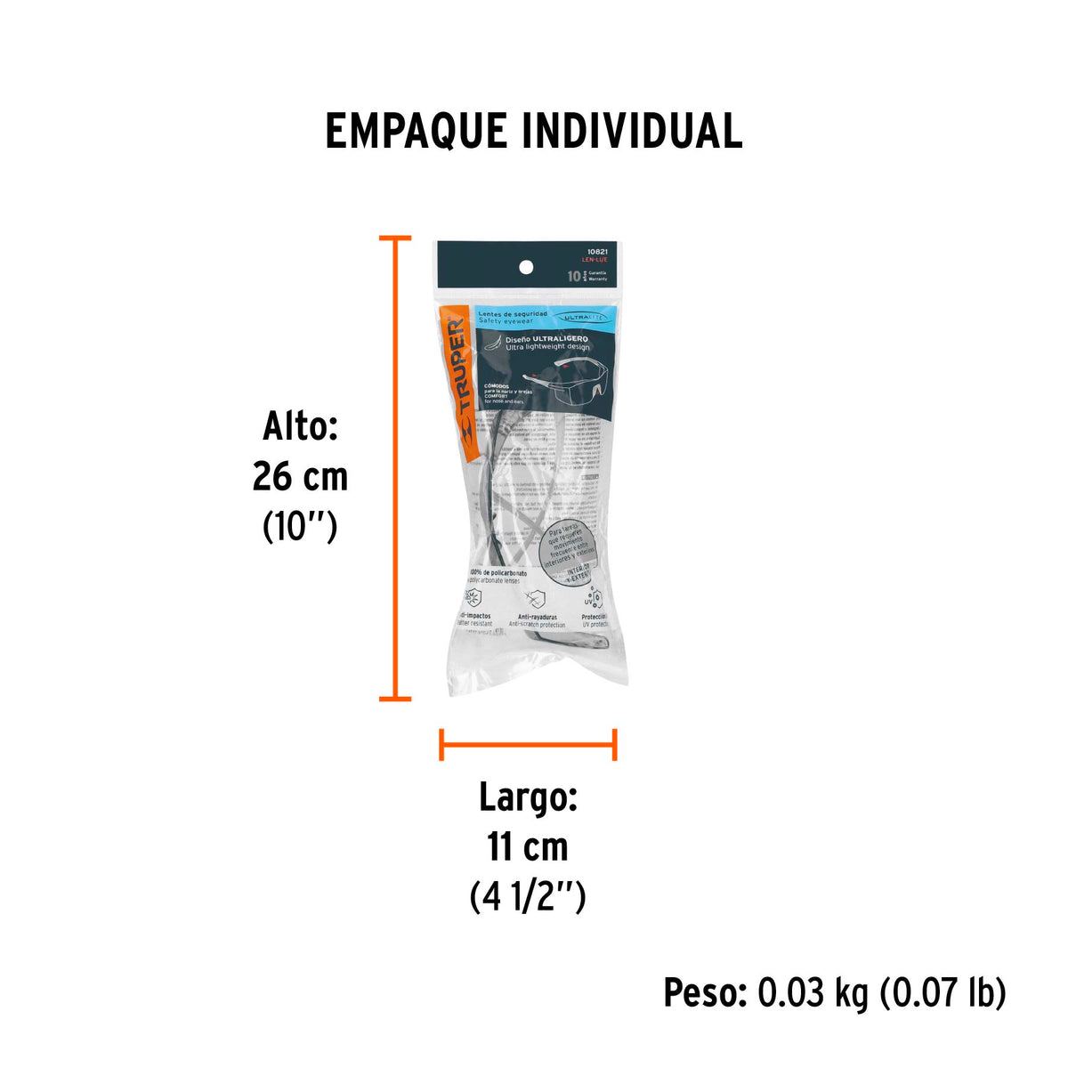 Lentes de seguridad, mica interior-exterior, Ultralite