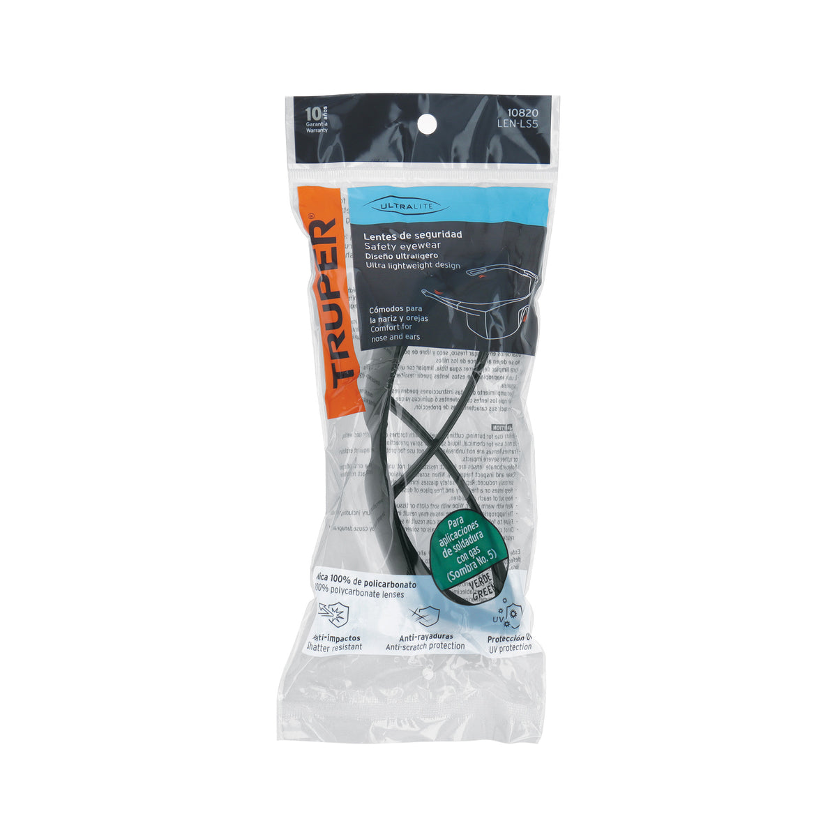 Lentes de seguridad, mica verde, Ultralite