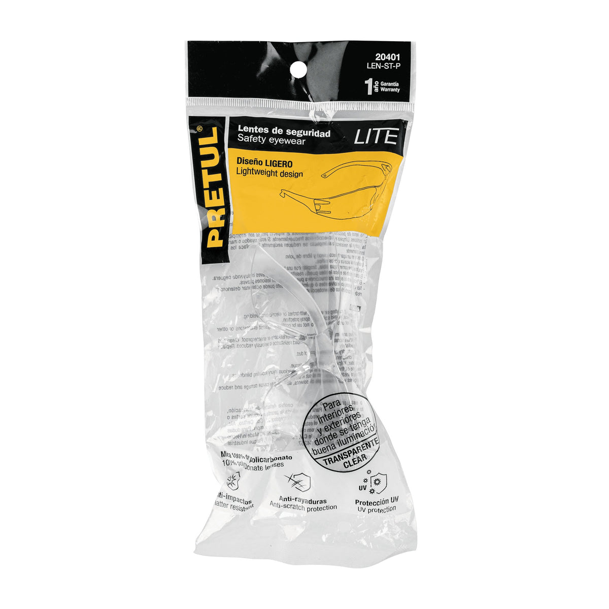 Lentes de seguridad, mica transparente, Pretul, Lite