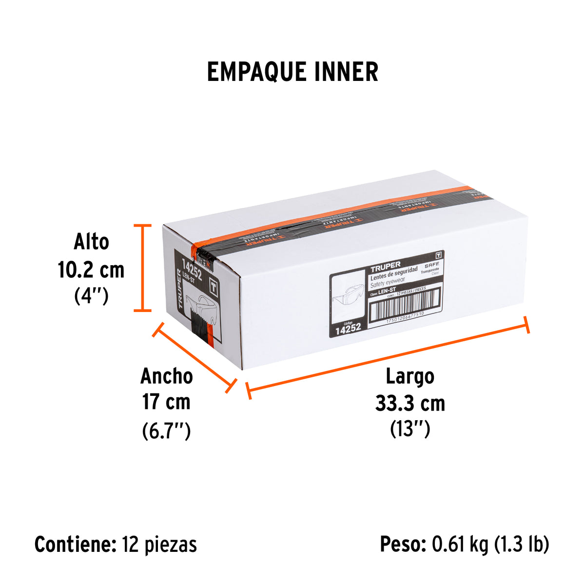 Lentes de seguridad, mica transparente, Safe