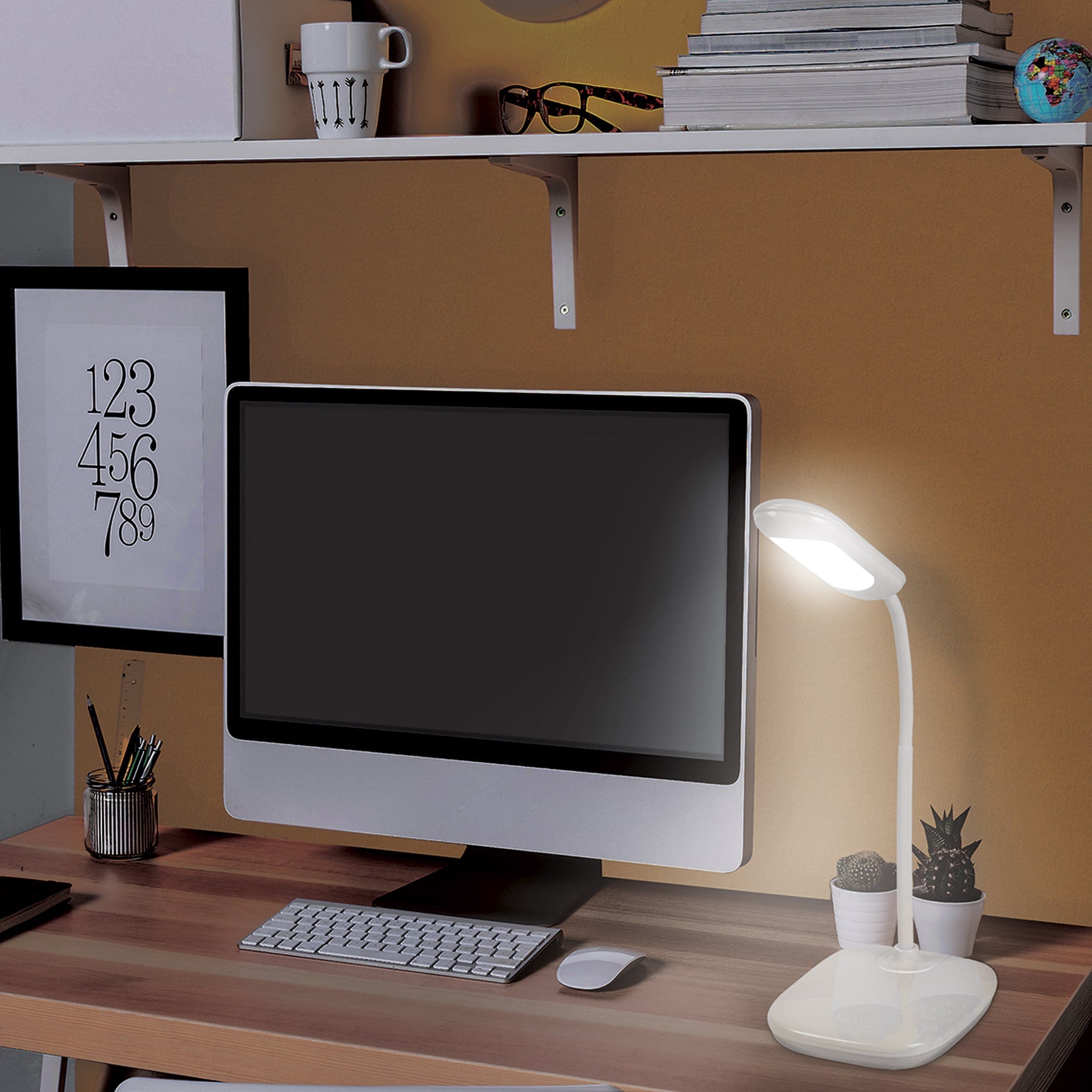 Lámpara de escritorio, blanca, 5W, BF, LED