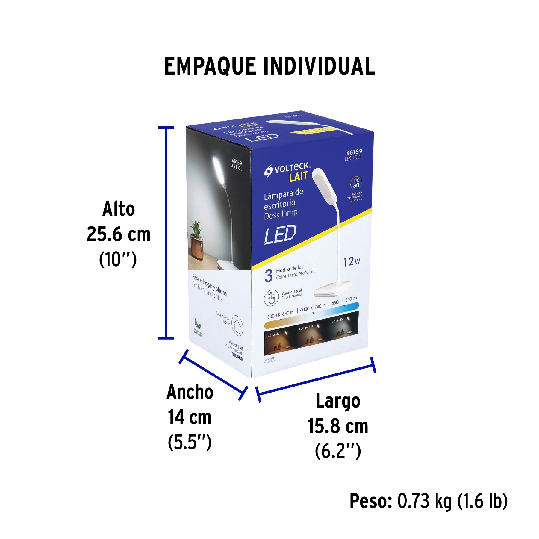Lámpara de escritorio, blanca, 5W, BF, LED