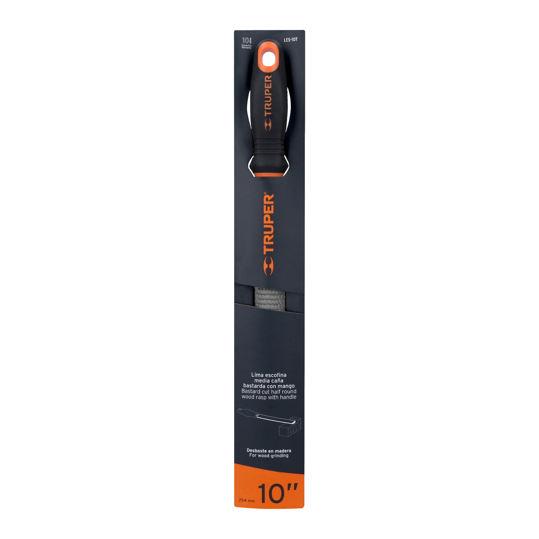 Lima escofina 10" con mango doble inyección
