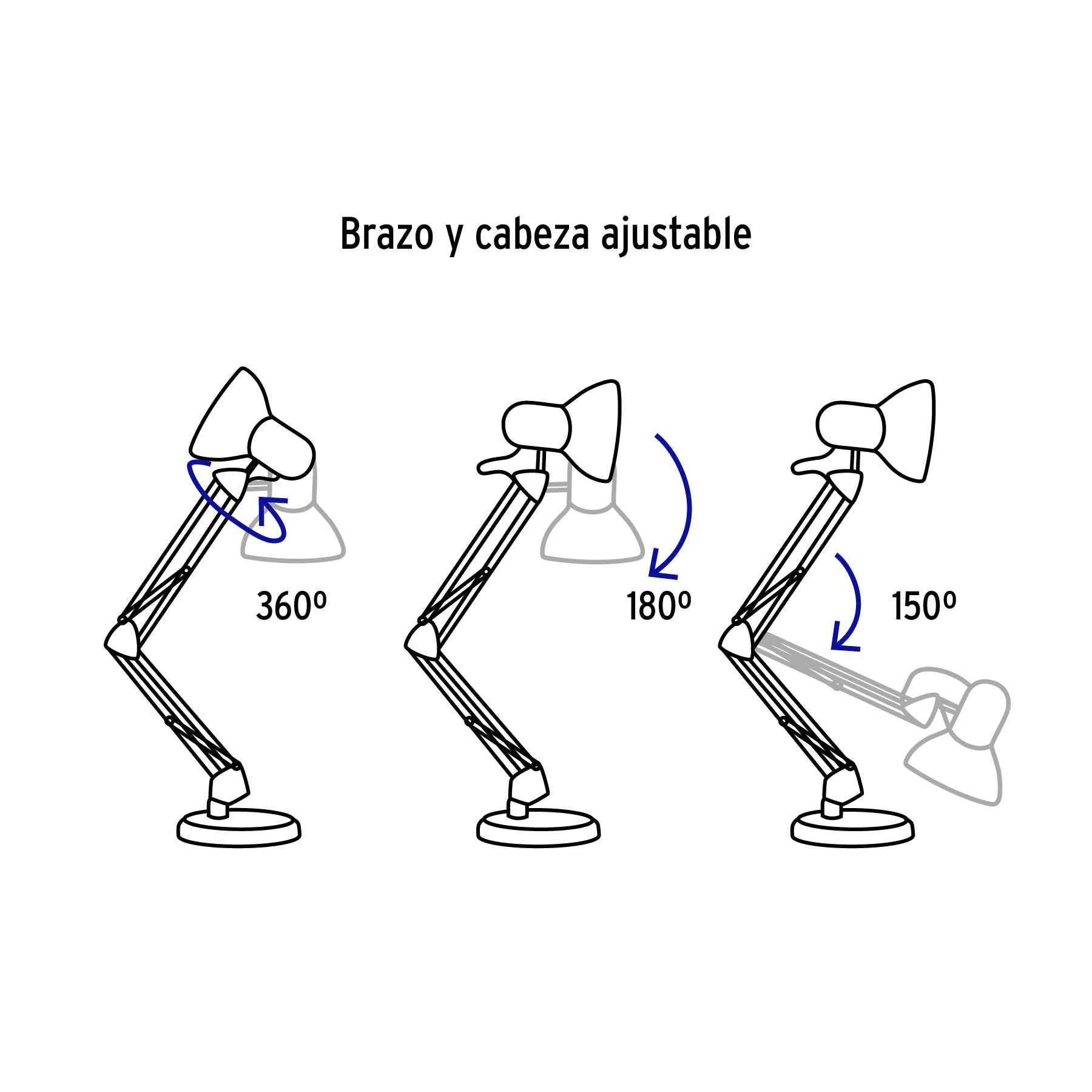 Lámpara de escritorio con brazo oscilante