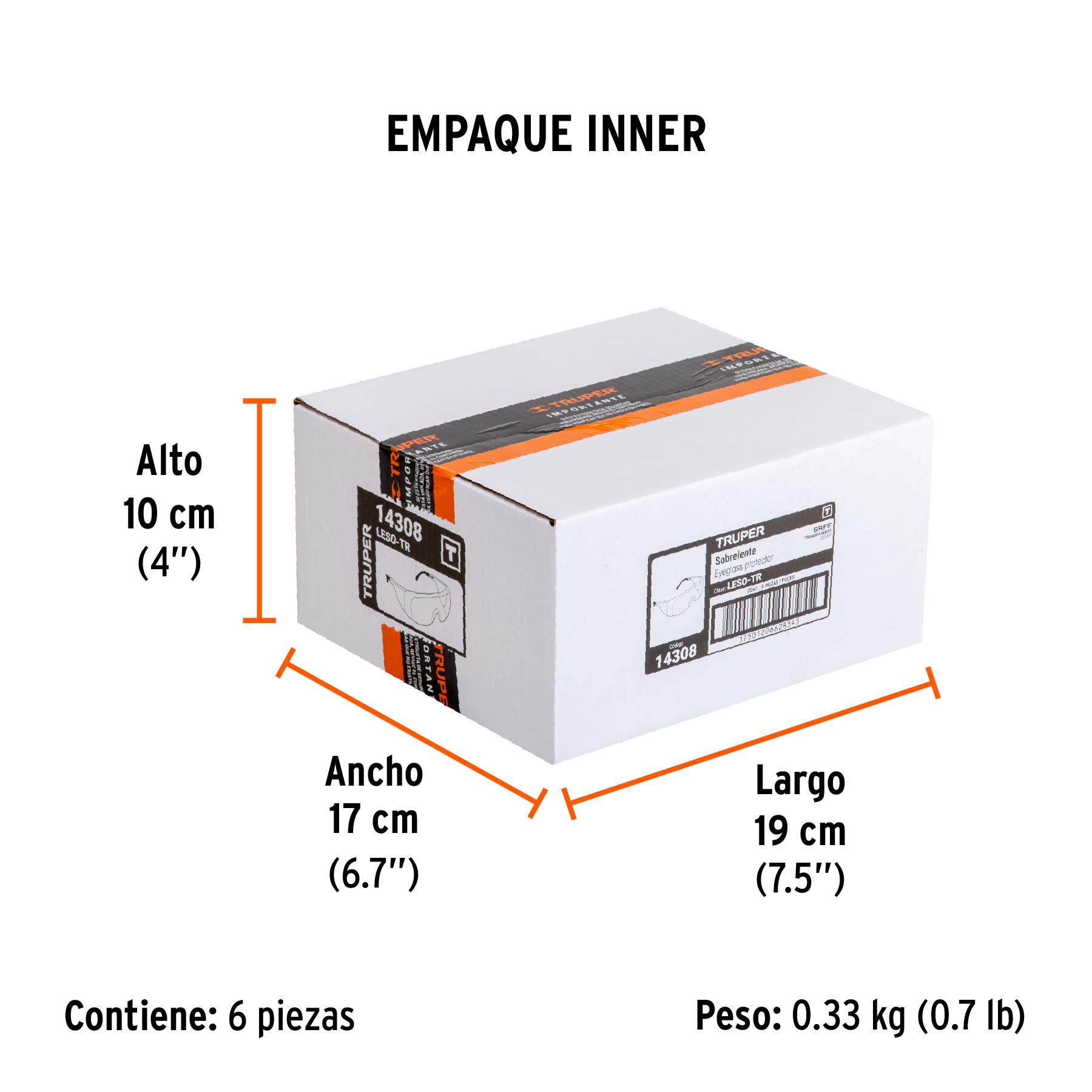 Lentes de sobreponer, mica transparente, Safe