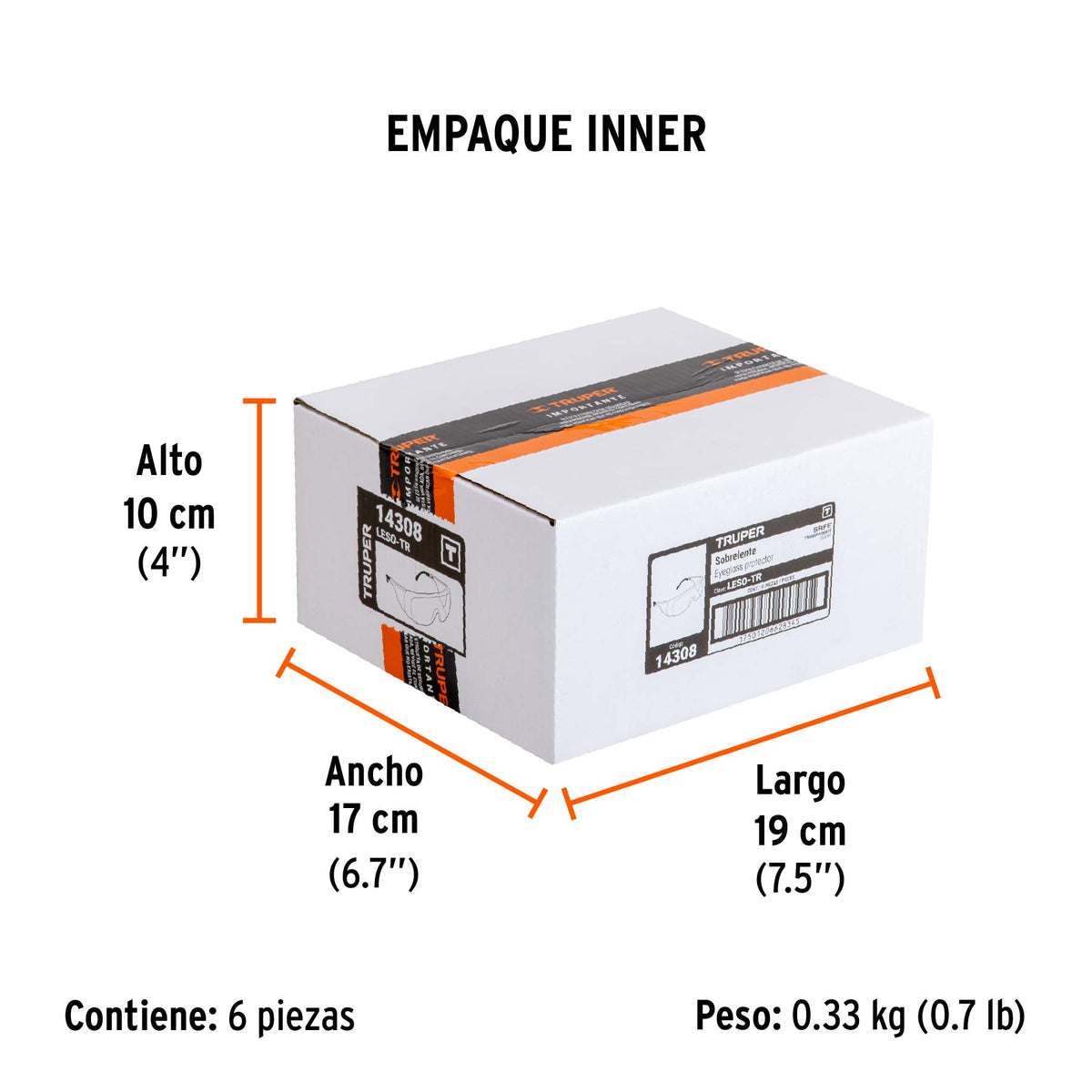 Lentes de sobreponer, mica transparente, Safe