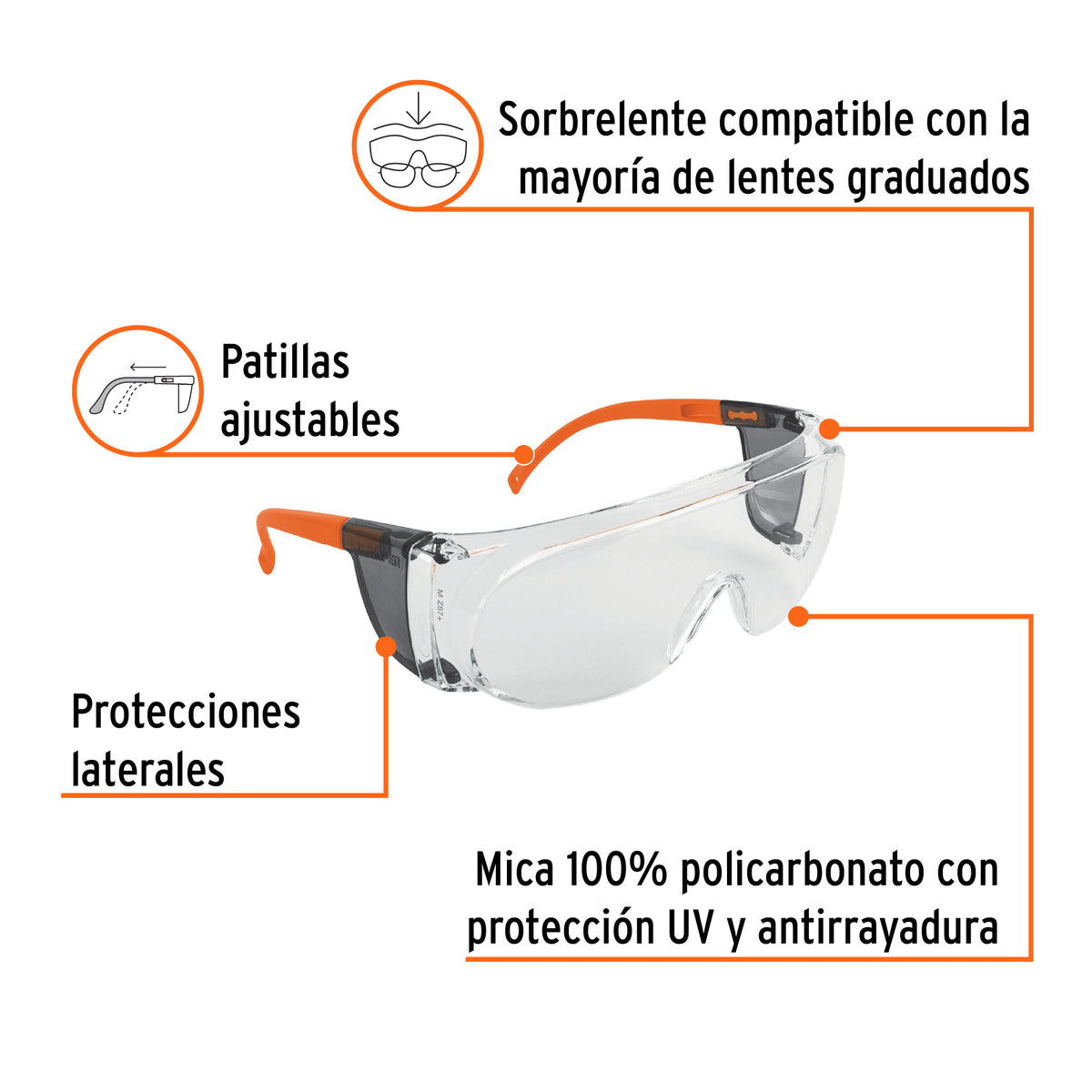 Sobrelente de seguridad claros con antiempaño, TRUPER EXPERT