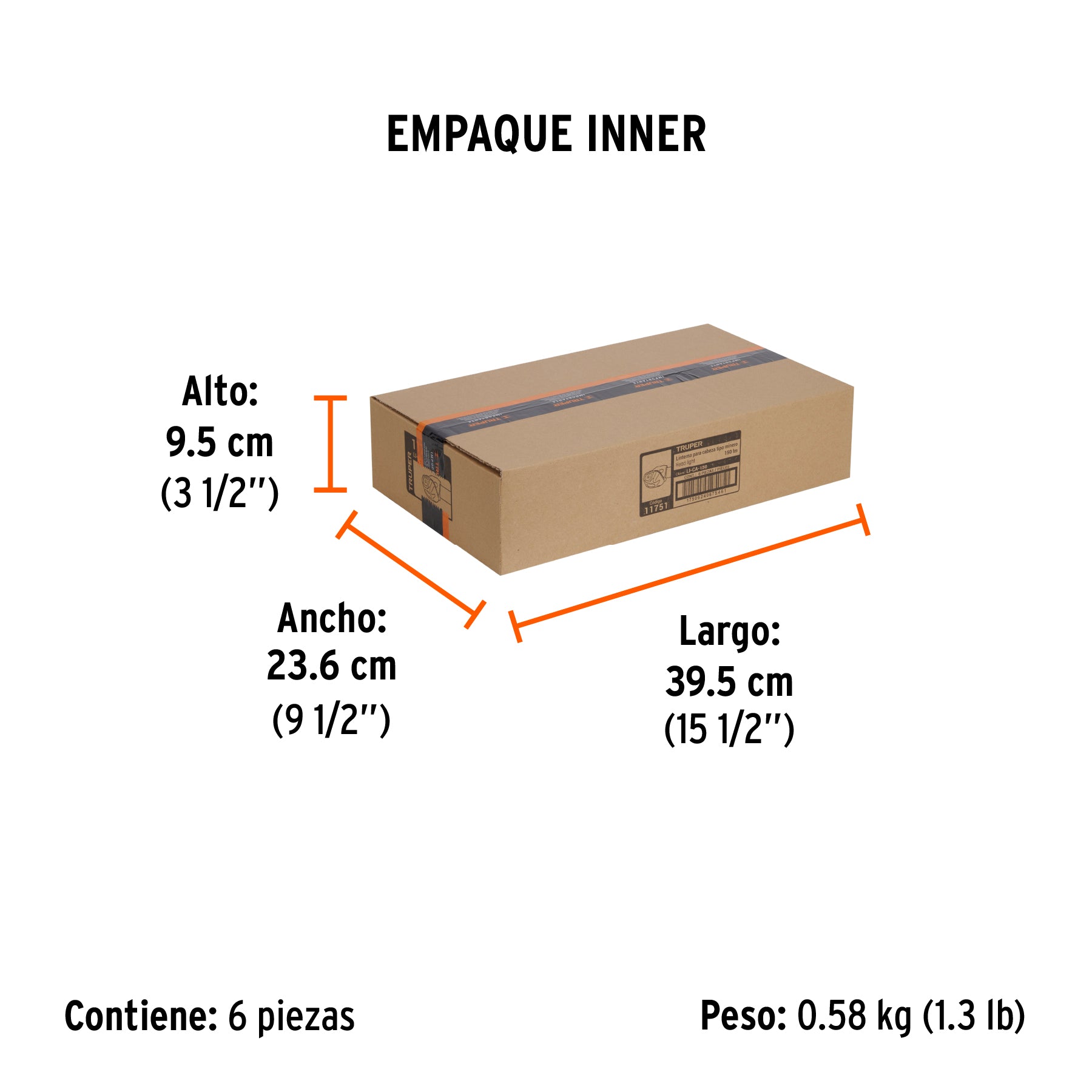 Linterna de cabeza, 150 lúmenes, 1 LED