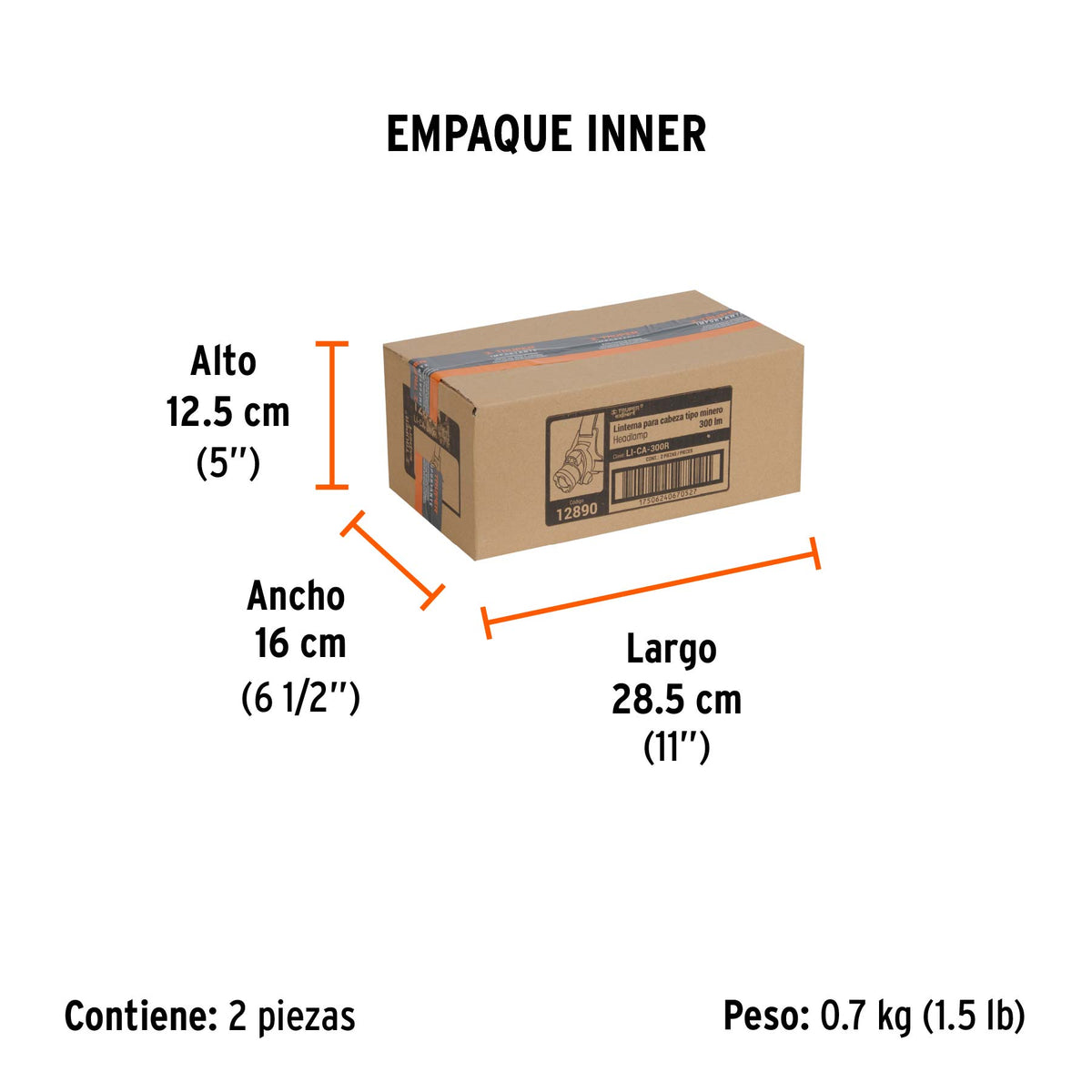 Linterna cabeza, 290lm,recargable,Expert