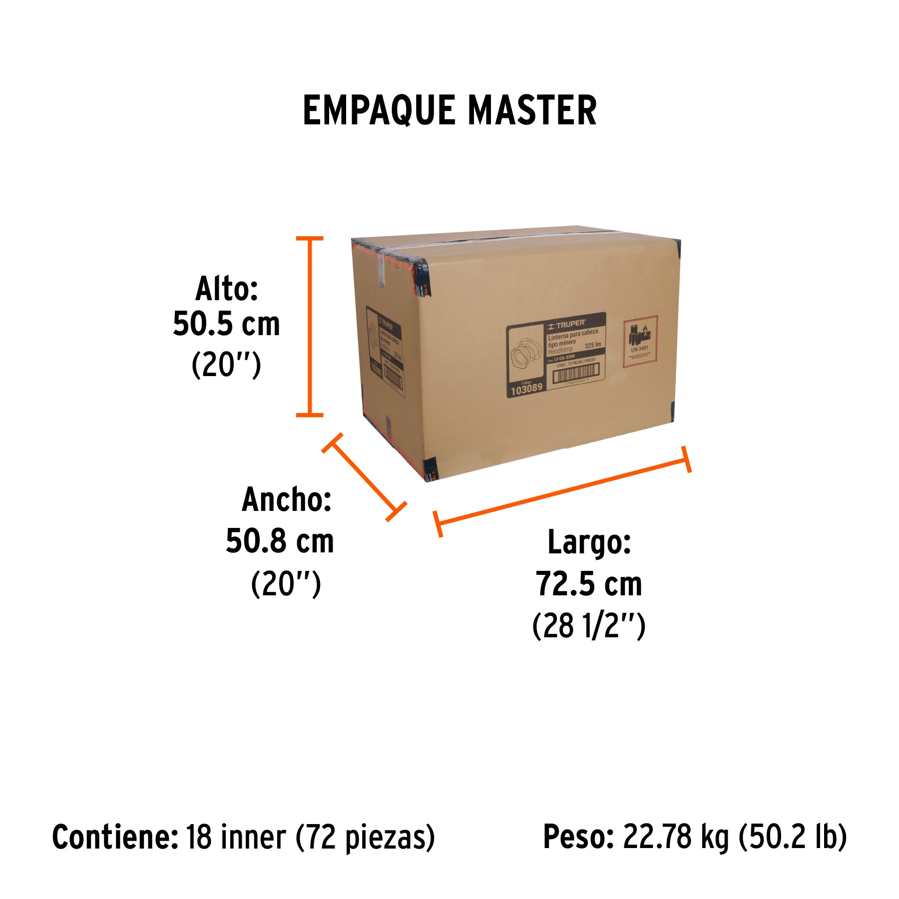 Linterna de minero 325 lm recargable, Truper