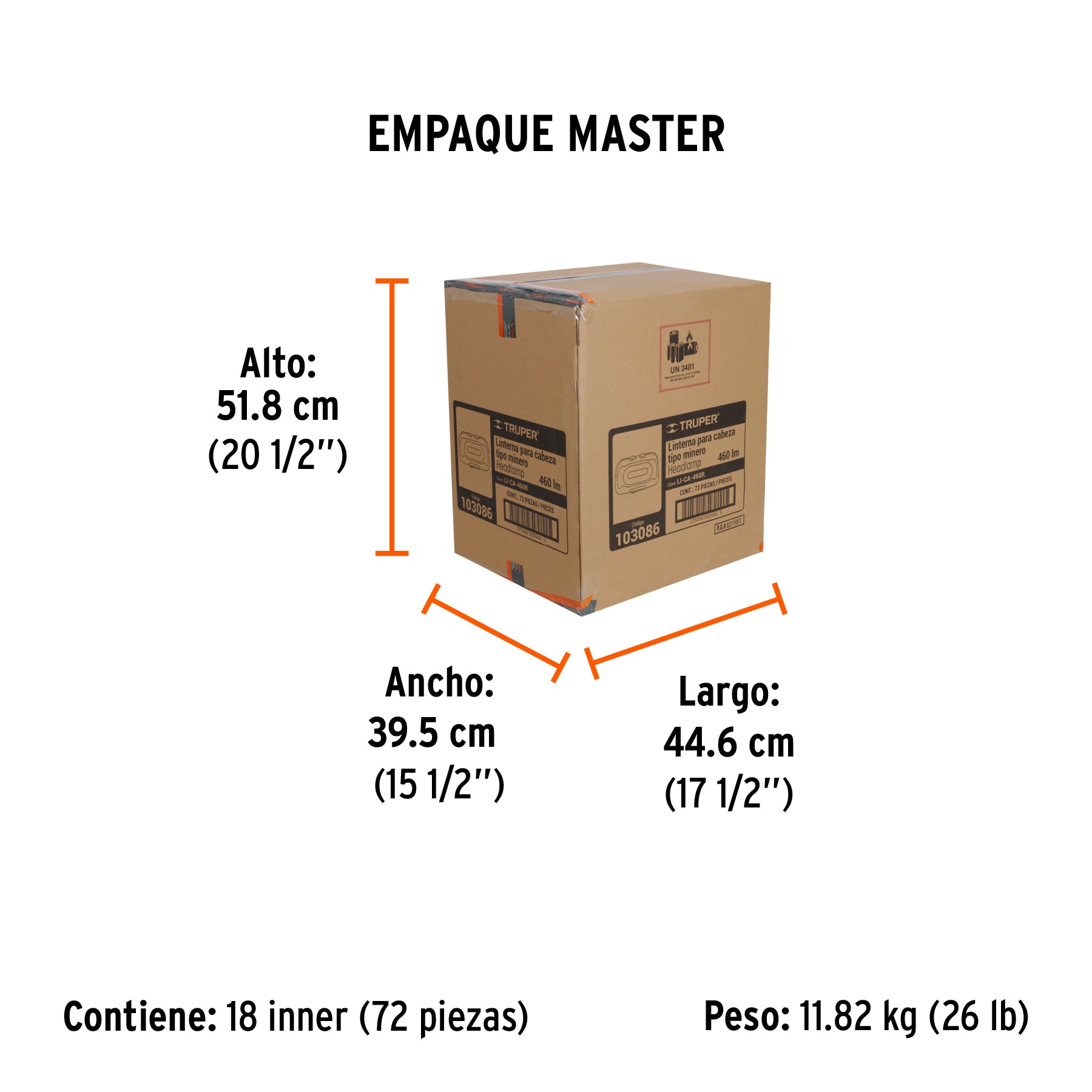 Linterna de minero 460 lm recargable con sensor, Truper
