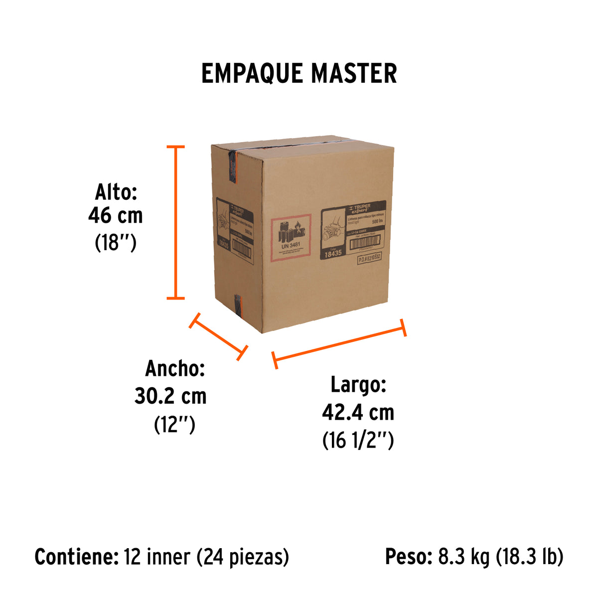 Linterna para cabeza, 250 lúmenes, 1 Led, recargable