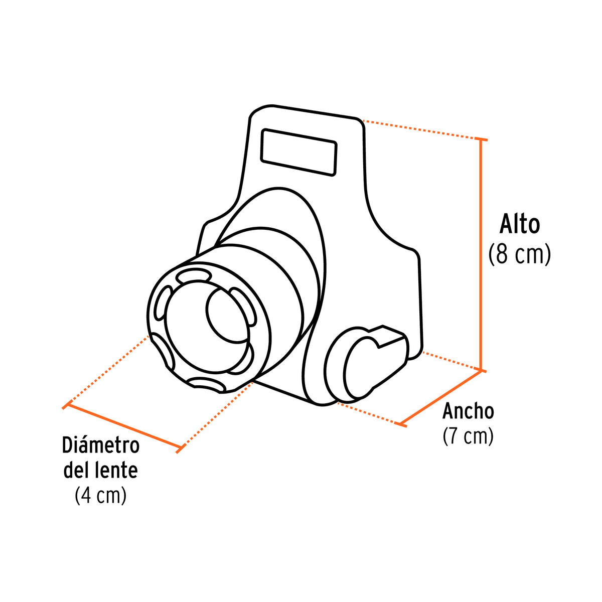 Linterna para cabeza, 4 pilas AA, 800 lúmenes, 1 LED, Expert