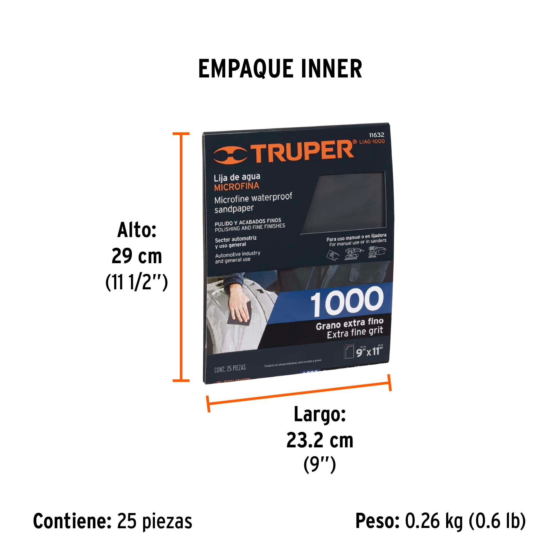 Lija de agua microfina, grano 1000