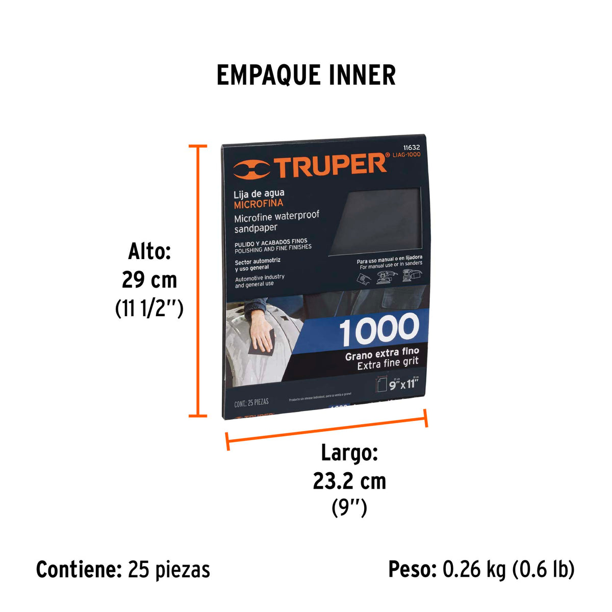 Lija de agua microfina, grano 1000