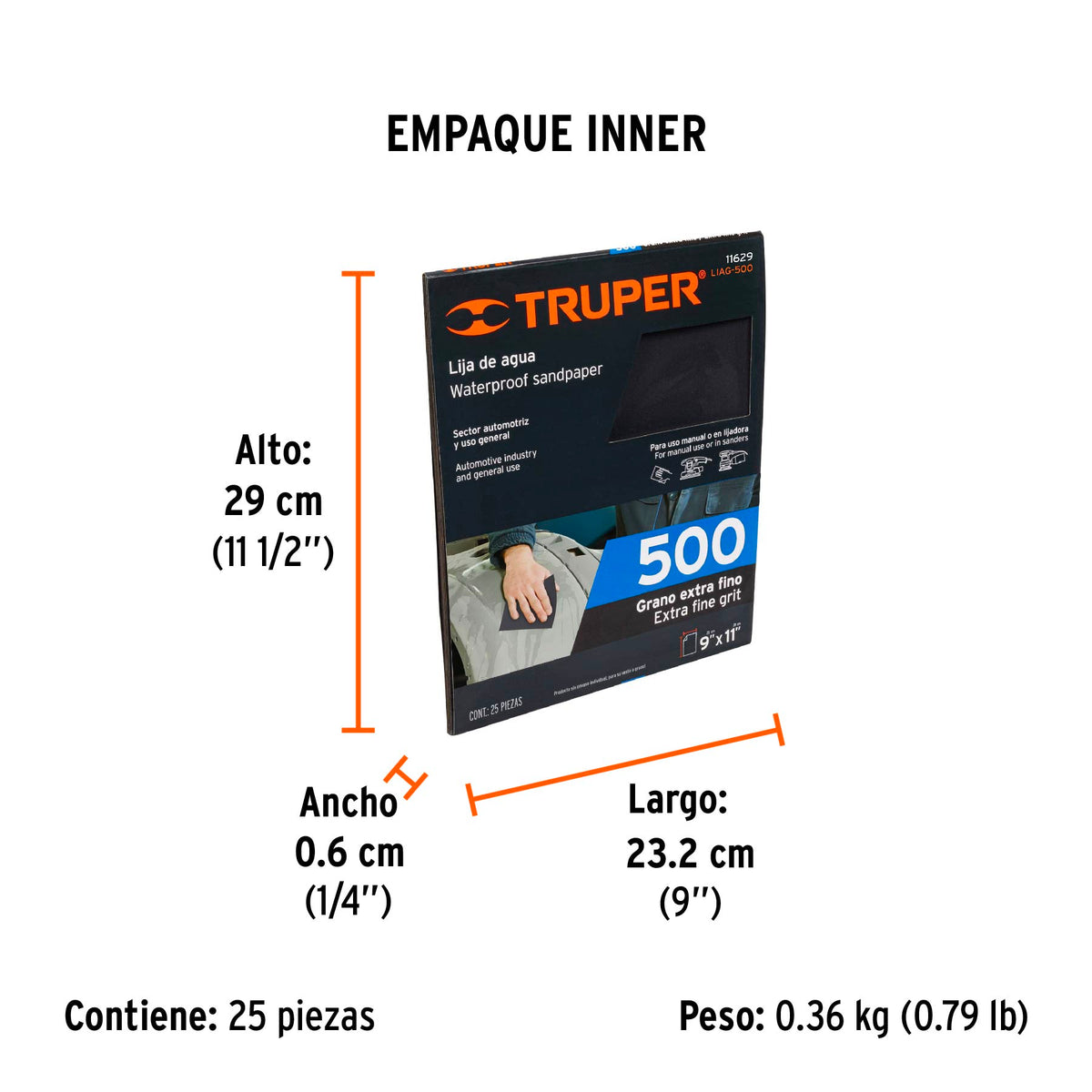 Lija de agua, grano 500