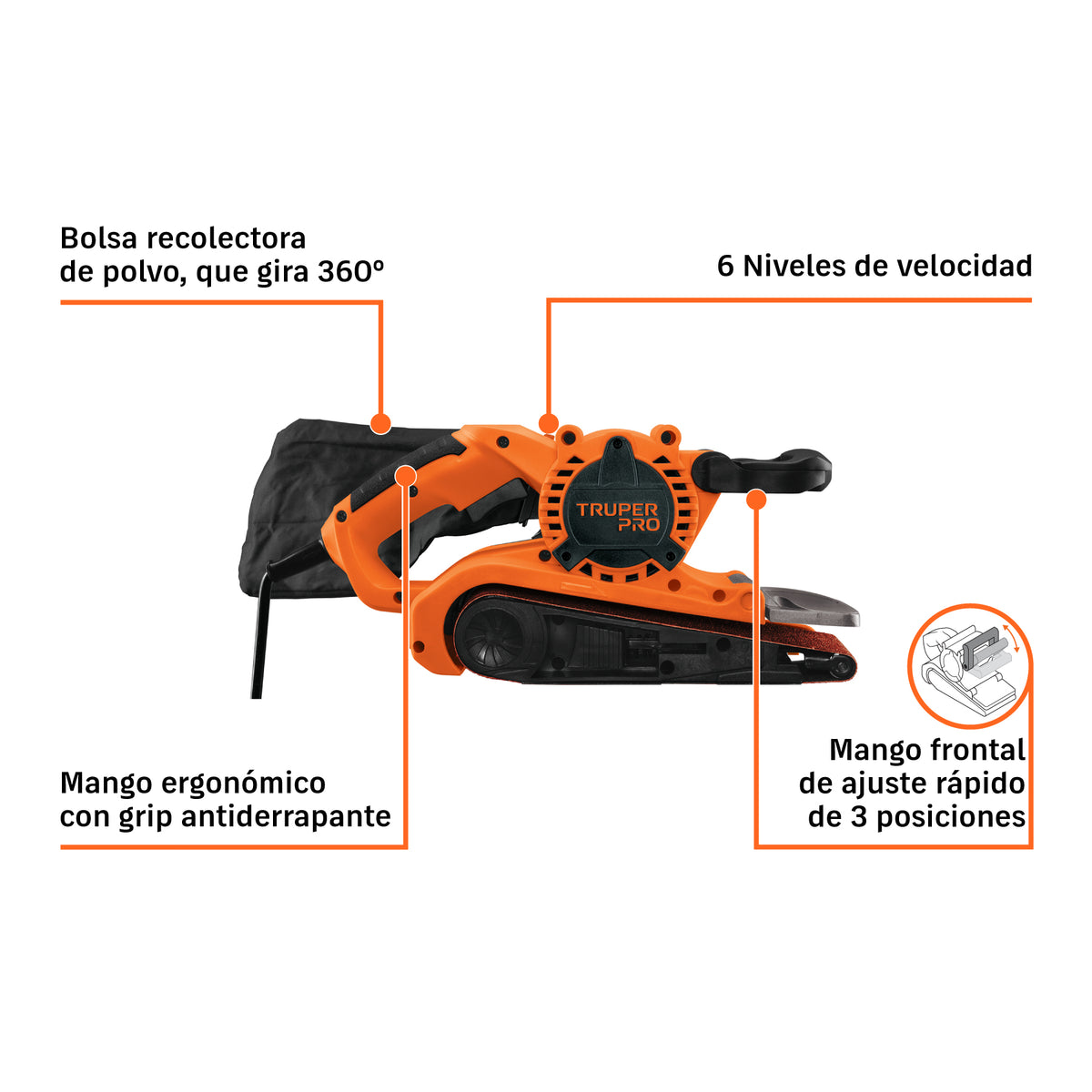 Lijadora de banda 3 x 21", profesional, 1010 W