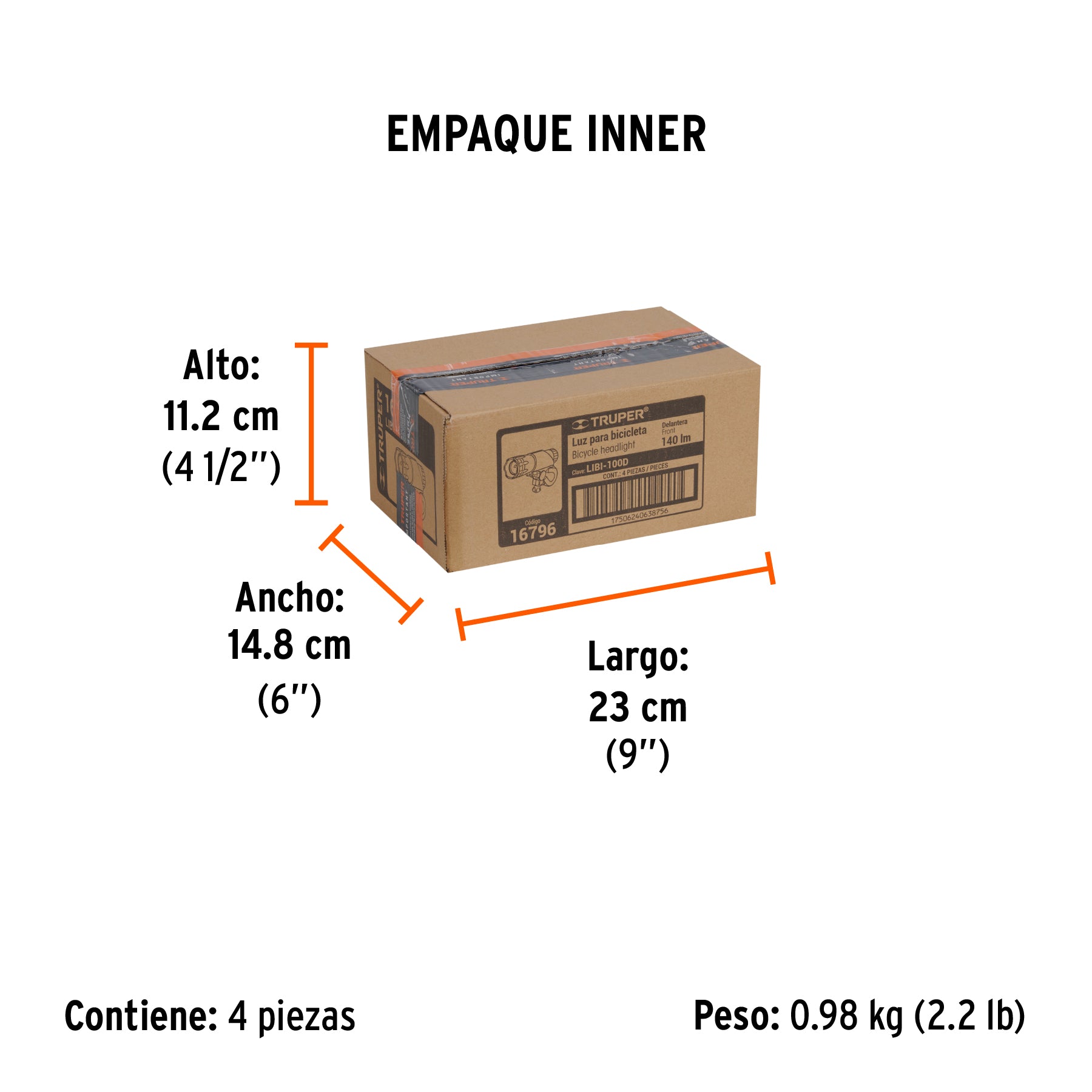 Linterna para bicicleta,100 lúmenes,delantera