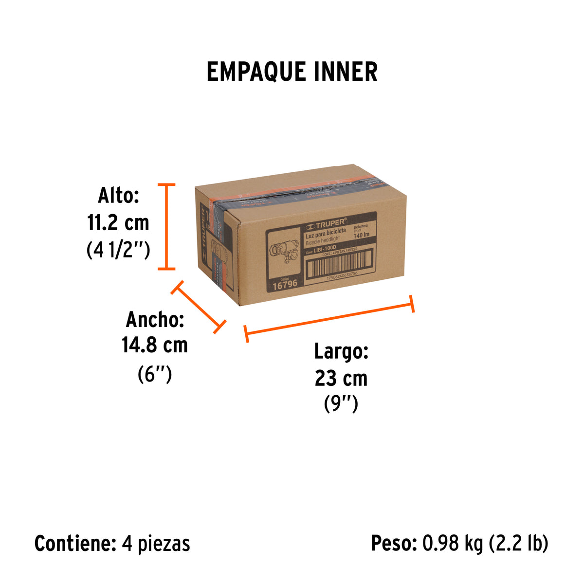 Linterna para bicicleta,100 lúmenes,delantera