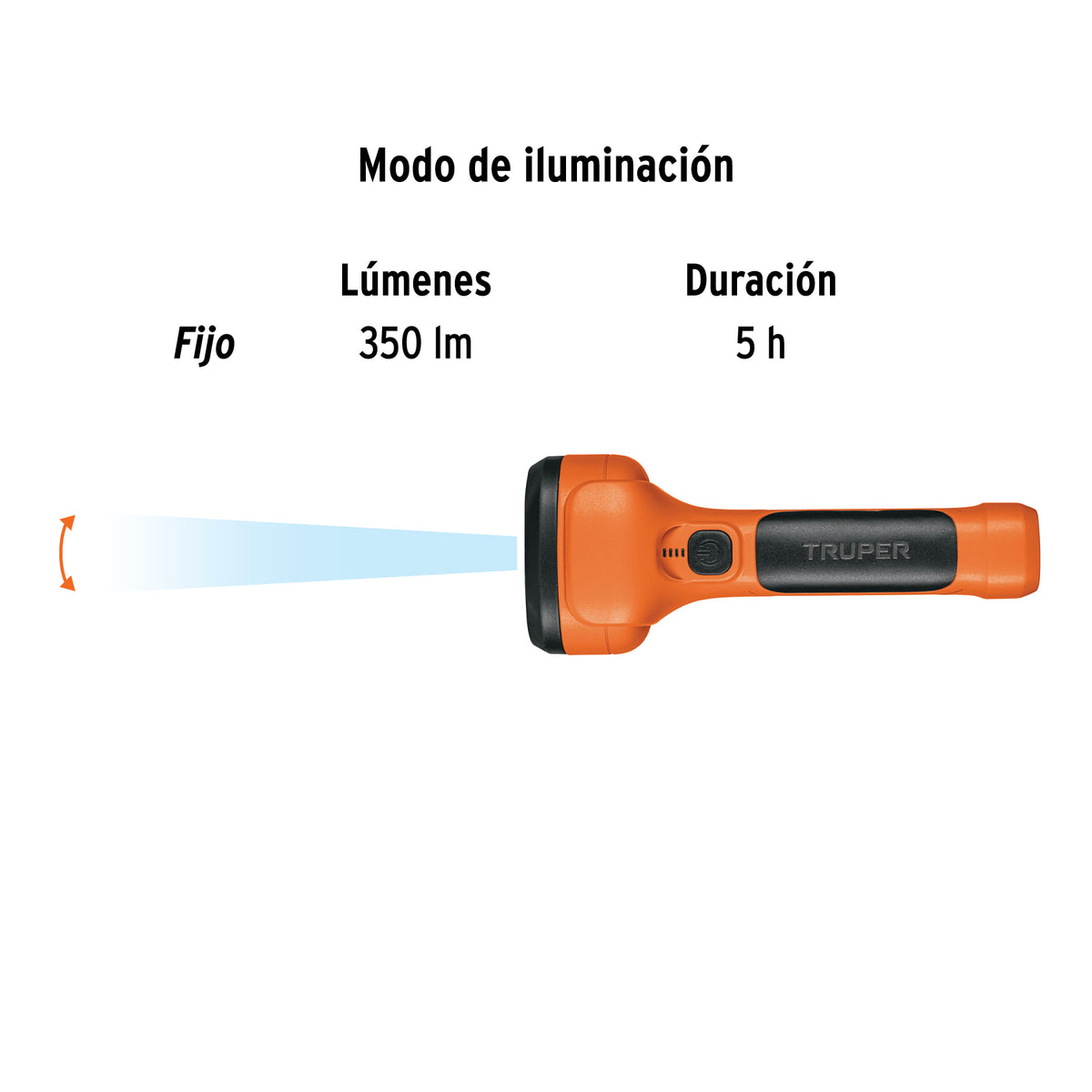 Linterna recargable de leds, 100 lúmenes