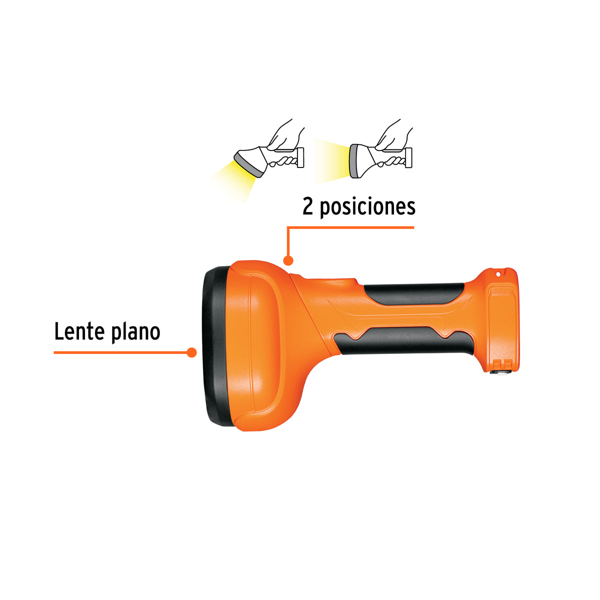 Linterna recargable de leds, 70 lúmenes
