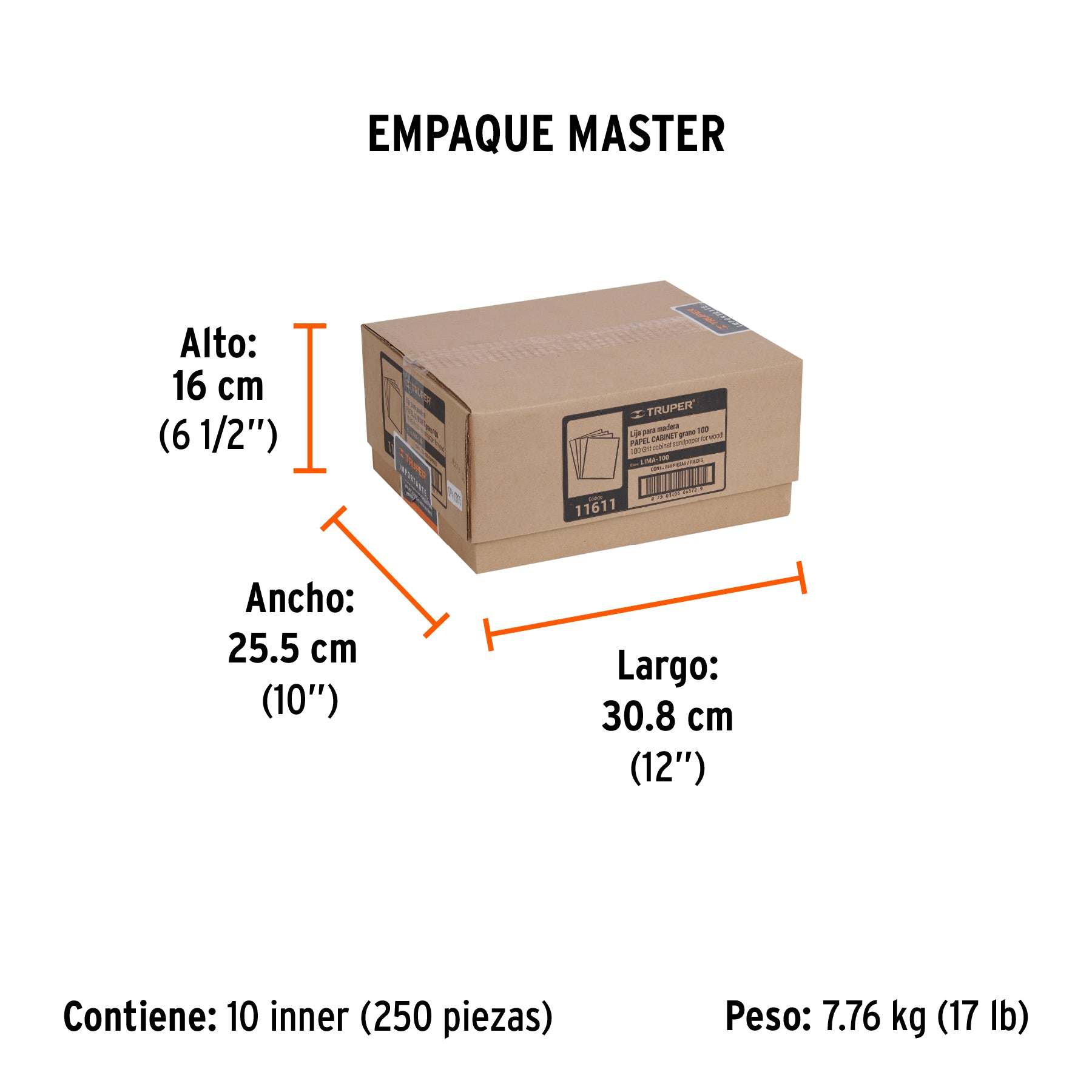 Lija para madera, grano 100