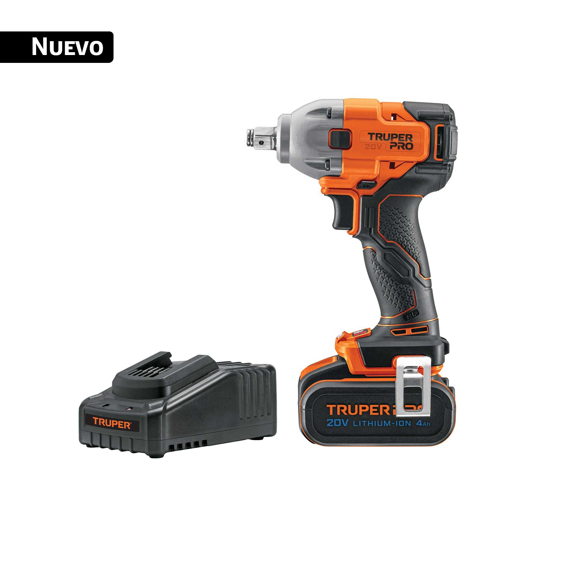 Llave impacto inal.1/2', 20V, 1 bat. 4Ah, 1 carg. TRUPER PRO