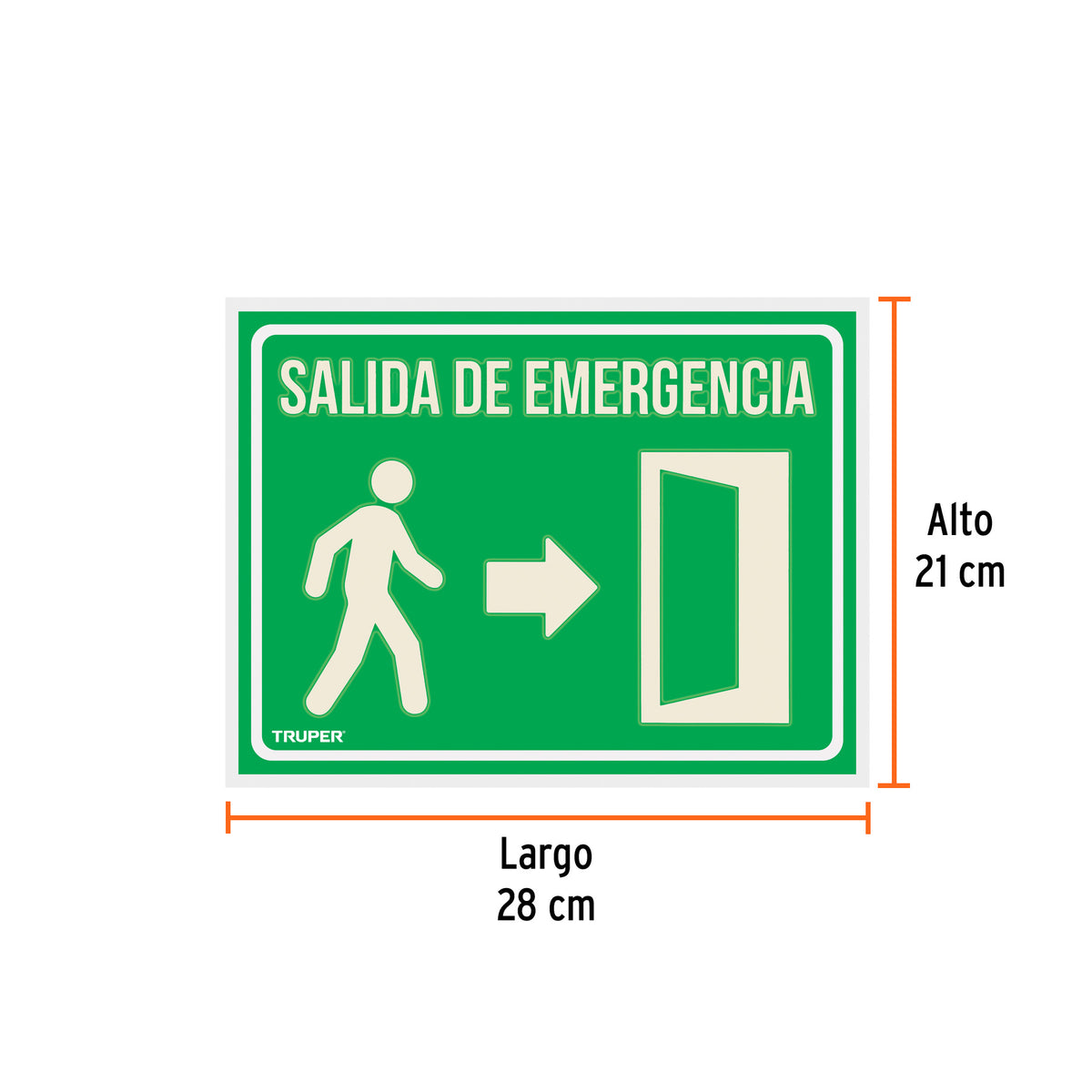 Letrero de señalización "SALIDA DE EMERGENCIA", 21 x 28 cm