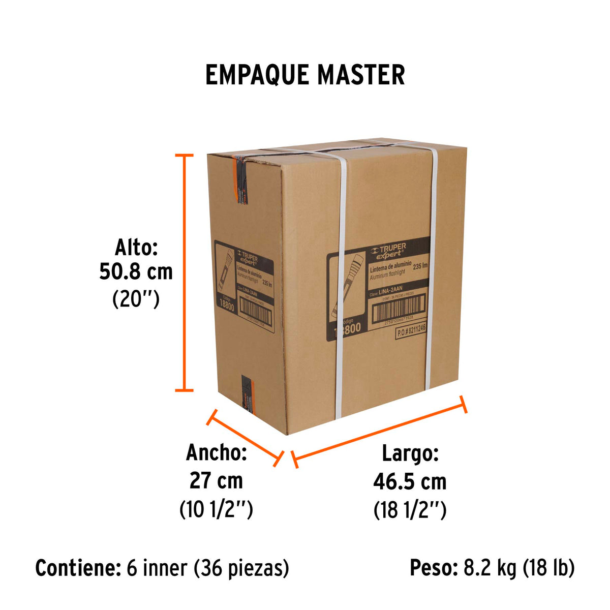Linterna de aluminio de pilas, 100 lúmenes, led alta potencia