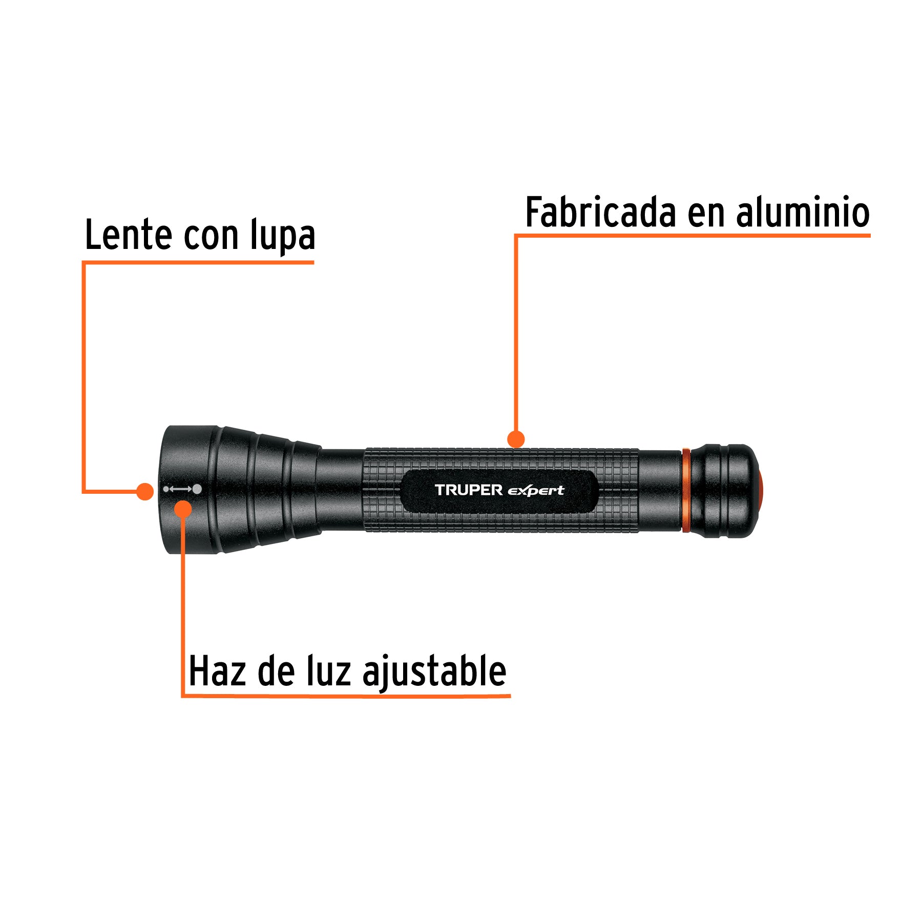 Linterna de aluminio de pilas, 100 lúmenes, led alta potencia
