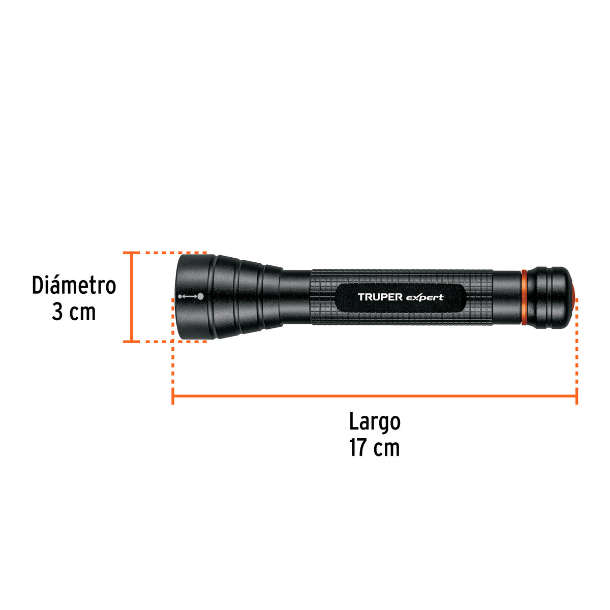 Linterna de aluminio de pilas, 100 lúmenes, led alta potencia