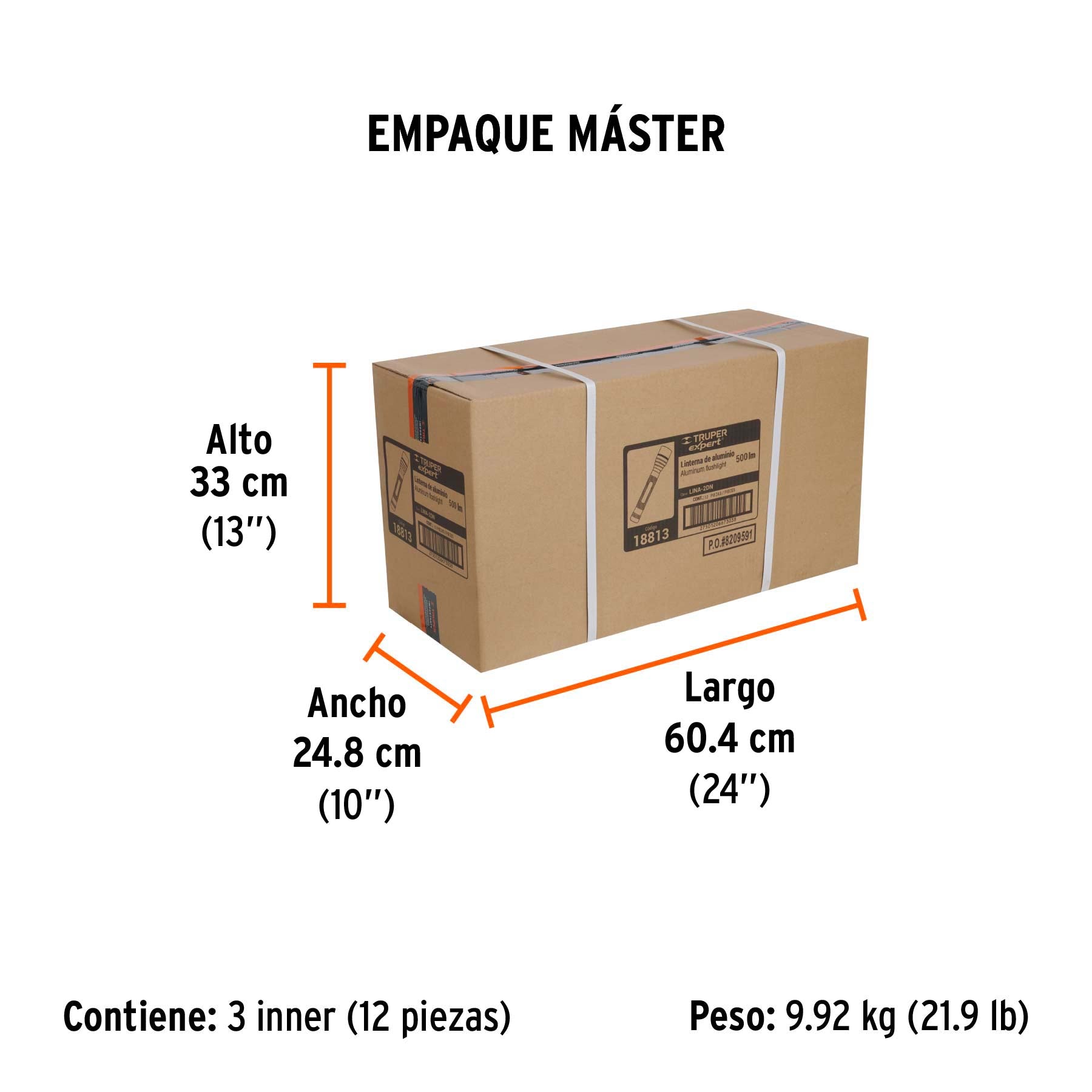 Linterna aluminio de pilas, 350 lúmenes, led alta potencia D