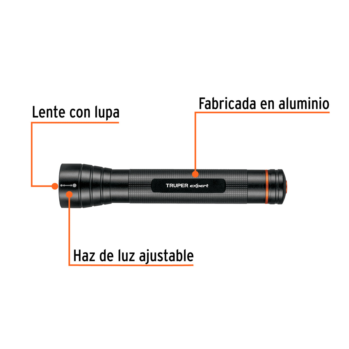 Linterna aluminio de pilas, 530 lúmenes, led alta potencia D