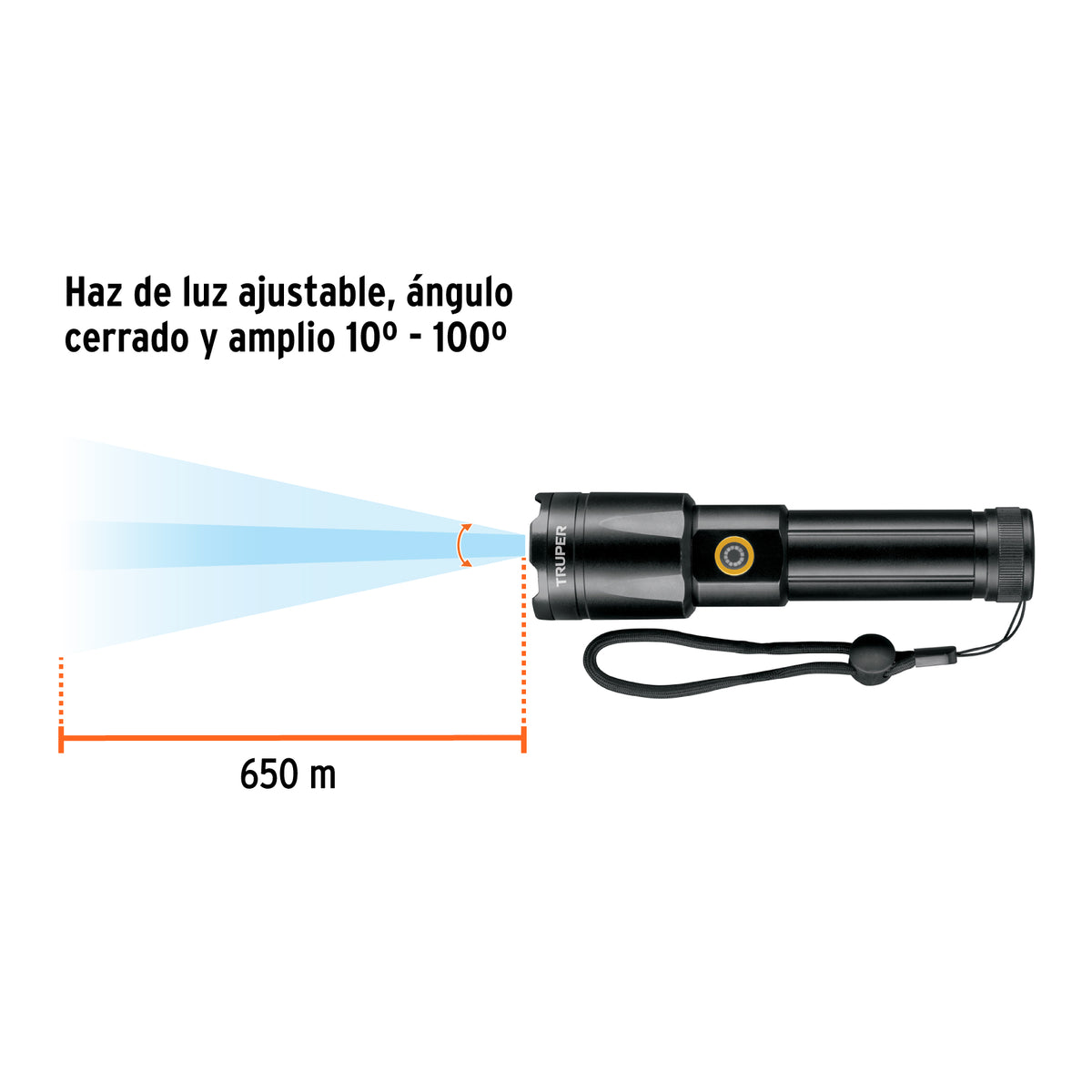 Linterna LED recargable, de aluminio 1200 lm, Truper