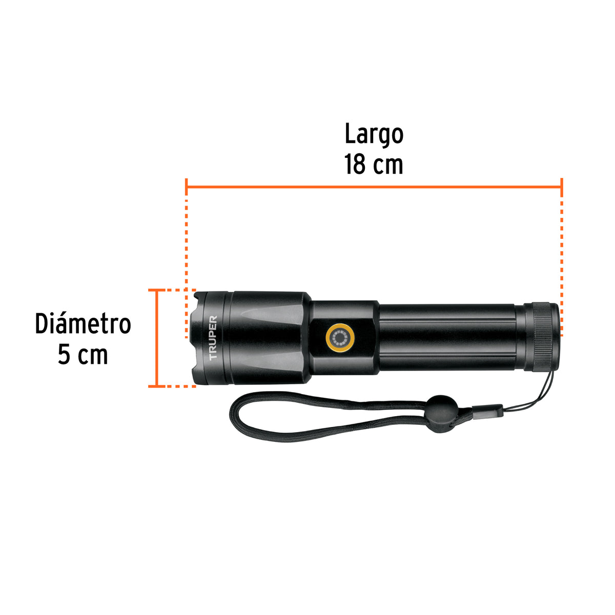 Linterna LED recargable, de aluminio 1200 lm, Truper