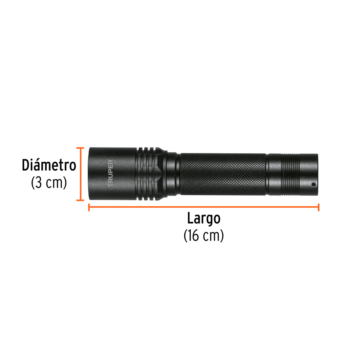 Linterna LED recargable de aluminio, 130 lúmenes