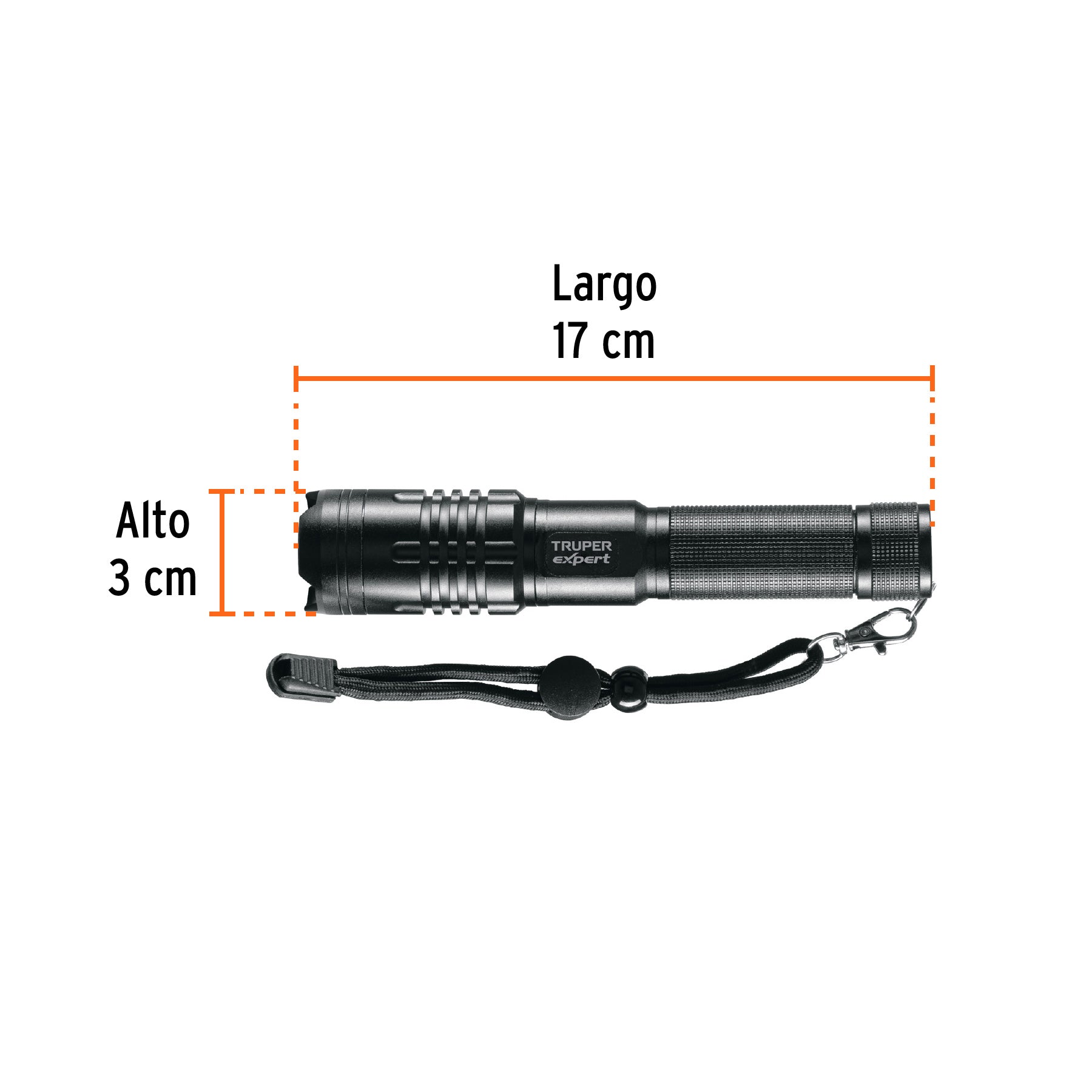 Linterna recargable, led cree, 180 lm con 2 pilas AA