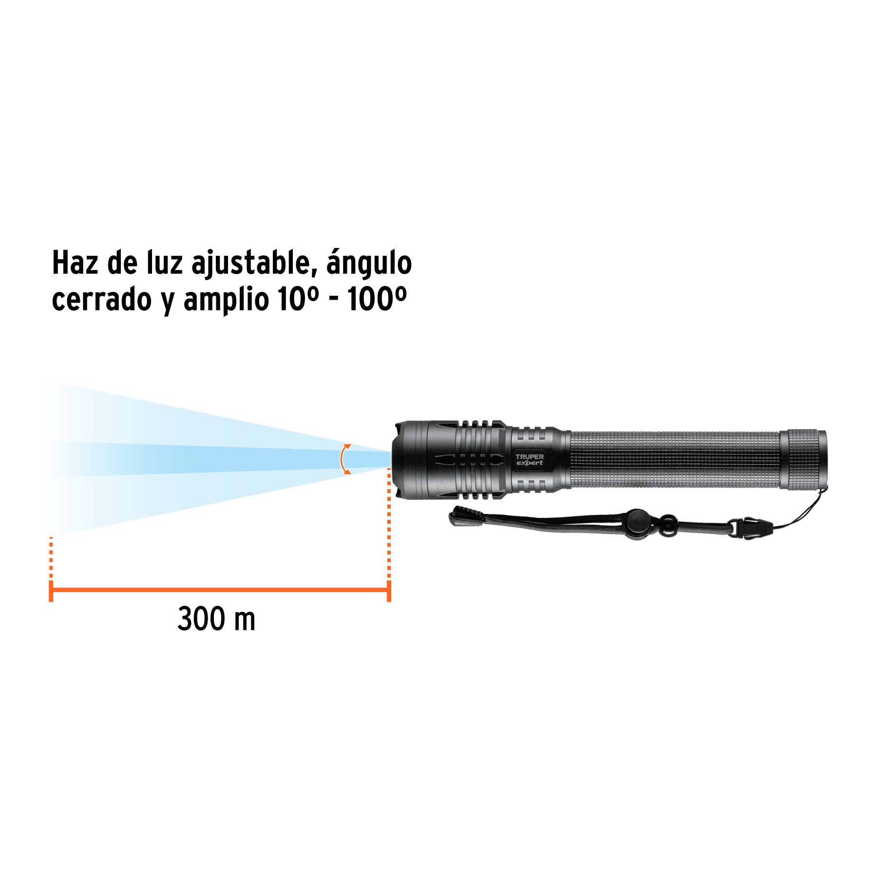 Linterna recargable, led cree, 150 lm con 3 pilas D