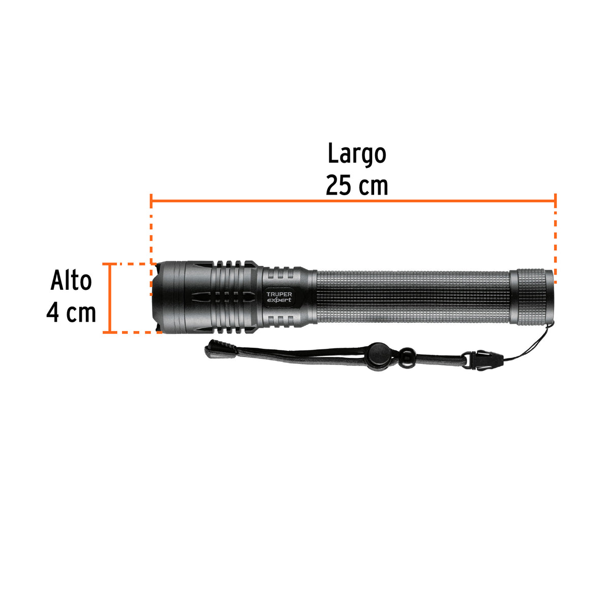 Linterna recargable, led cree, 150 lm con 3 pilas D